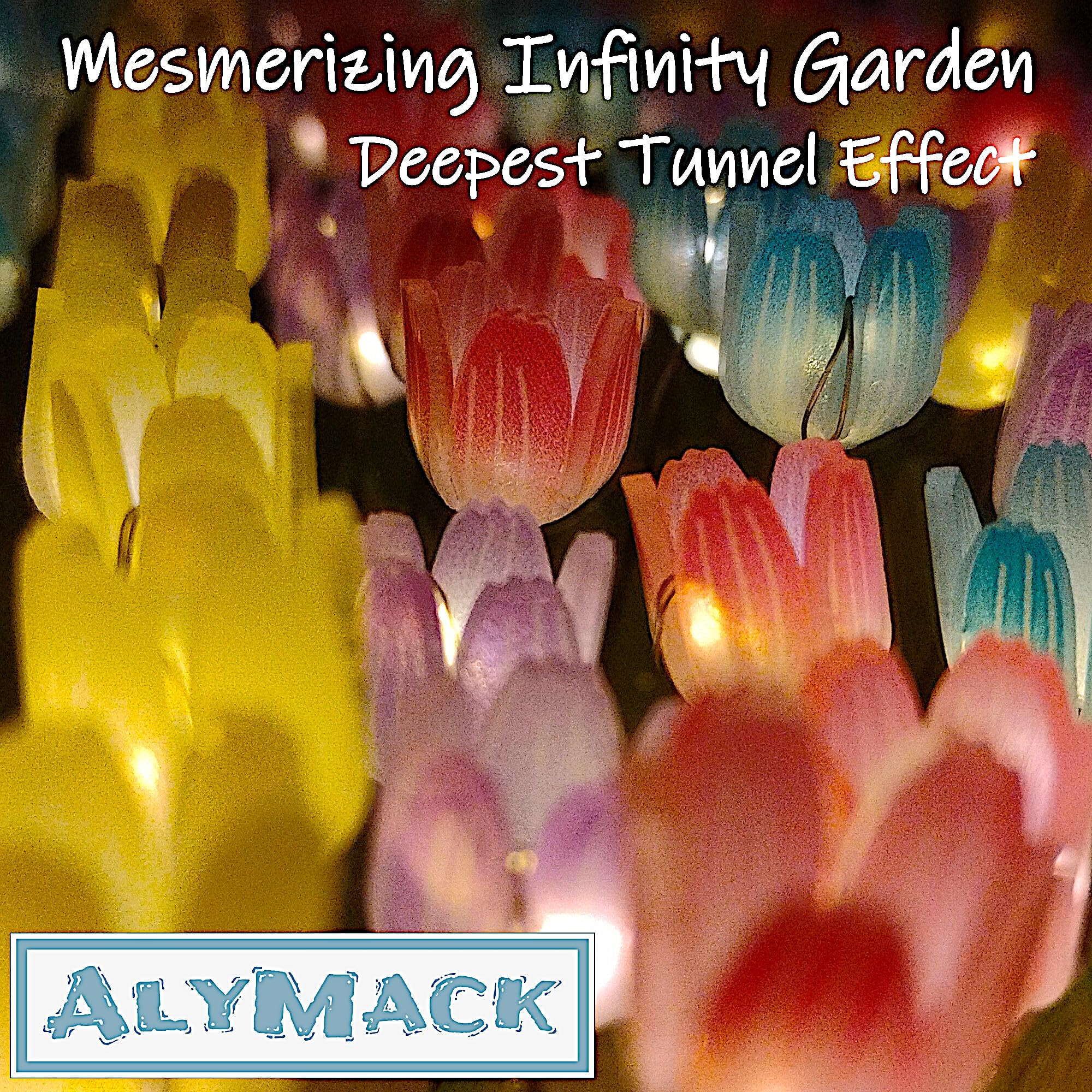 ALYMACK Tulip Lamp - Infinity Mirror Night Light, Battery Powered, Rainbow, Model AM2, Size AA, Plastic Material