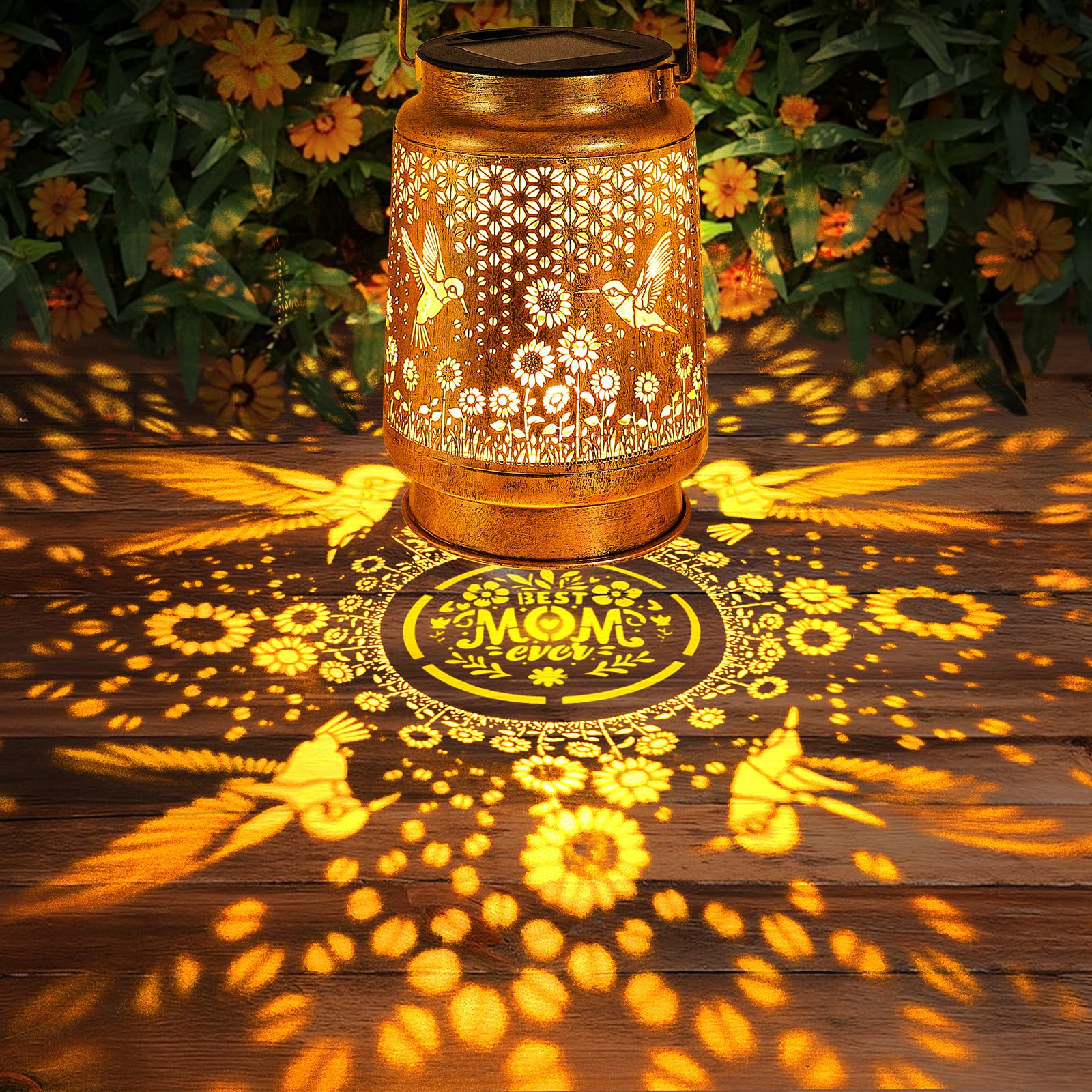 2 Pack Hummingbird Solar Lanterns Outdoor Garden Decor  Birthday Gifts For Women Mom Grandma Christmas  Hanging Metal Solar Lights Waterproof Led Decoration With Shepherd Hook Outside For Yard Patio