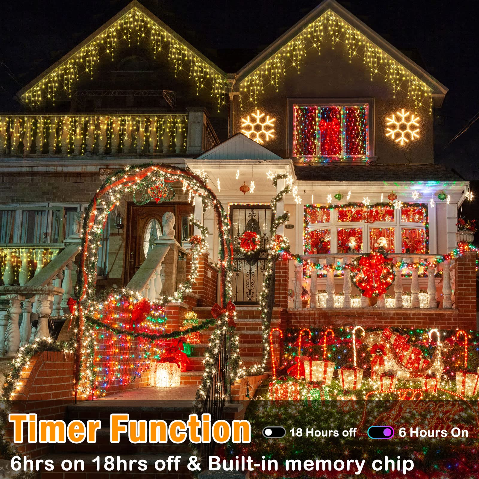 Hezbjiti Christmas Lights Outdoor Decorations 1600 LED 164FT Warm White Rain Drops Fairy String Lights Model BG-CL3M3-306L01