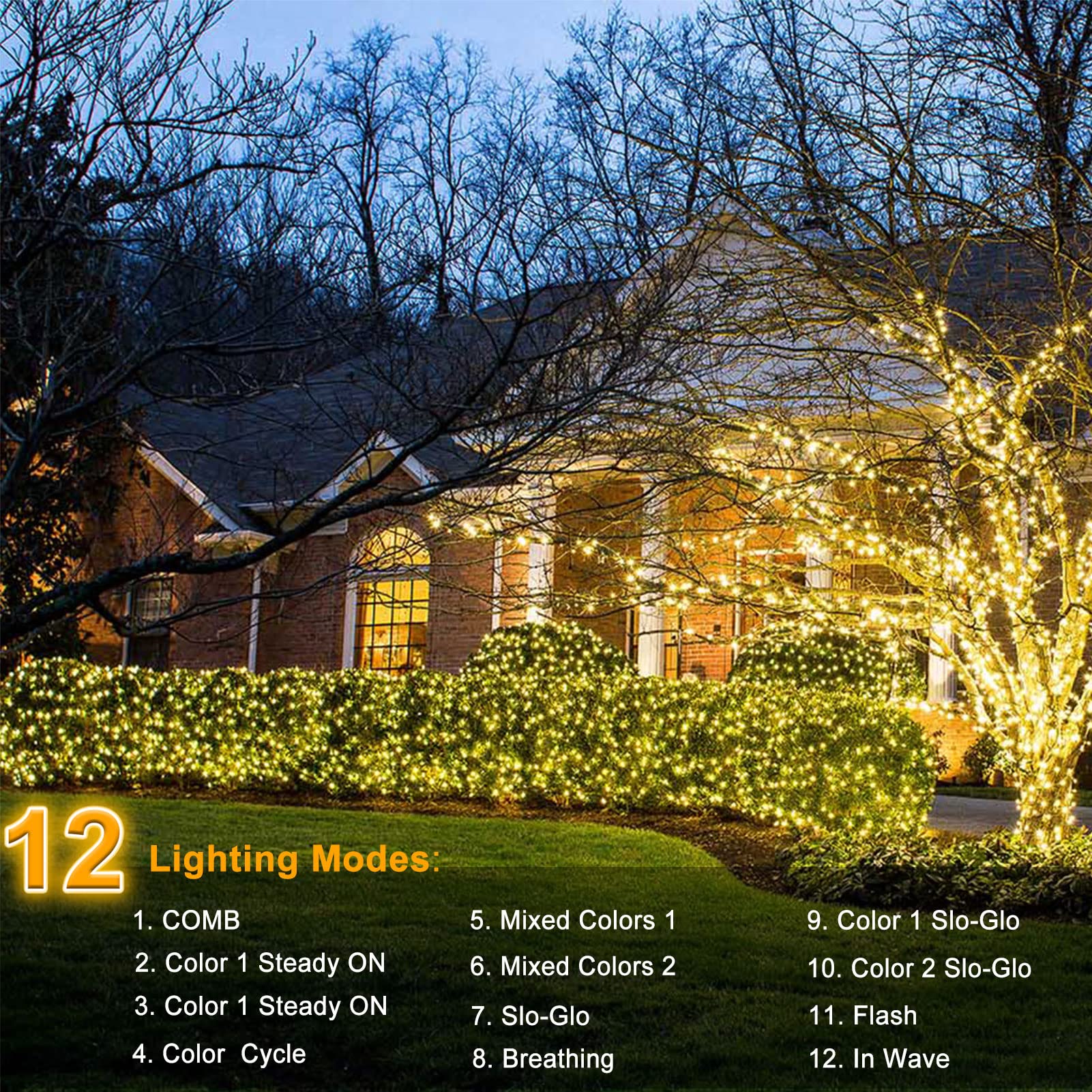 Christmas Net Lights, Battery-Operated 100 Led Bush Net Lights 5Ft X 5Ft Mesh With Remote, Dual Color Changing For Wedding, Gard