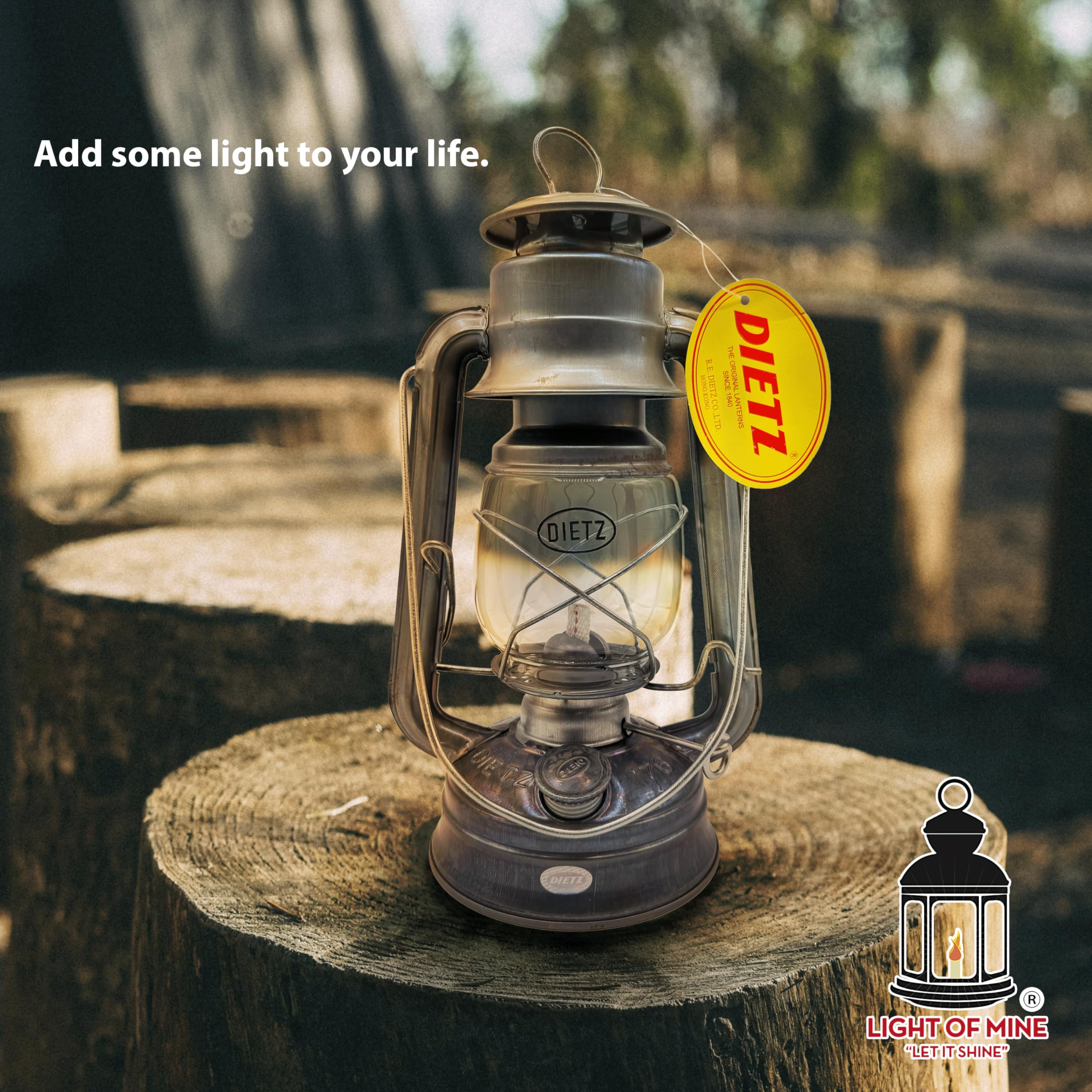 Light of Mine - Dietz #76 Original Unfinished Oil Lantern with 1/2 Replacement Wick Strips (Unfinished)