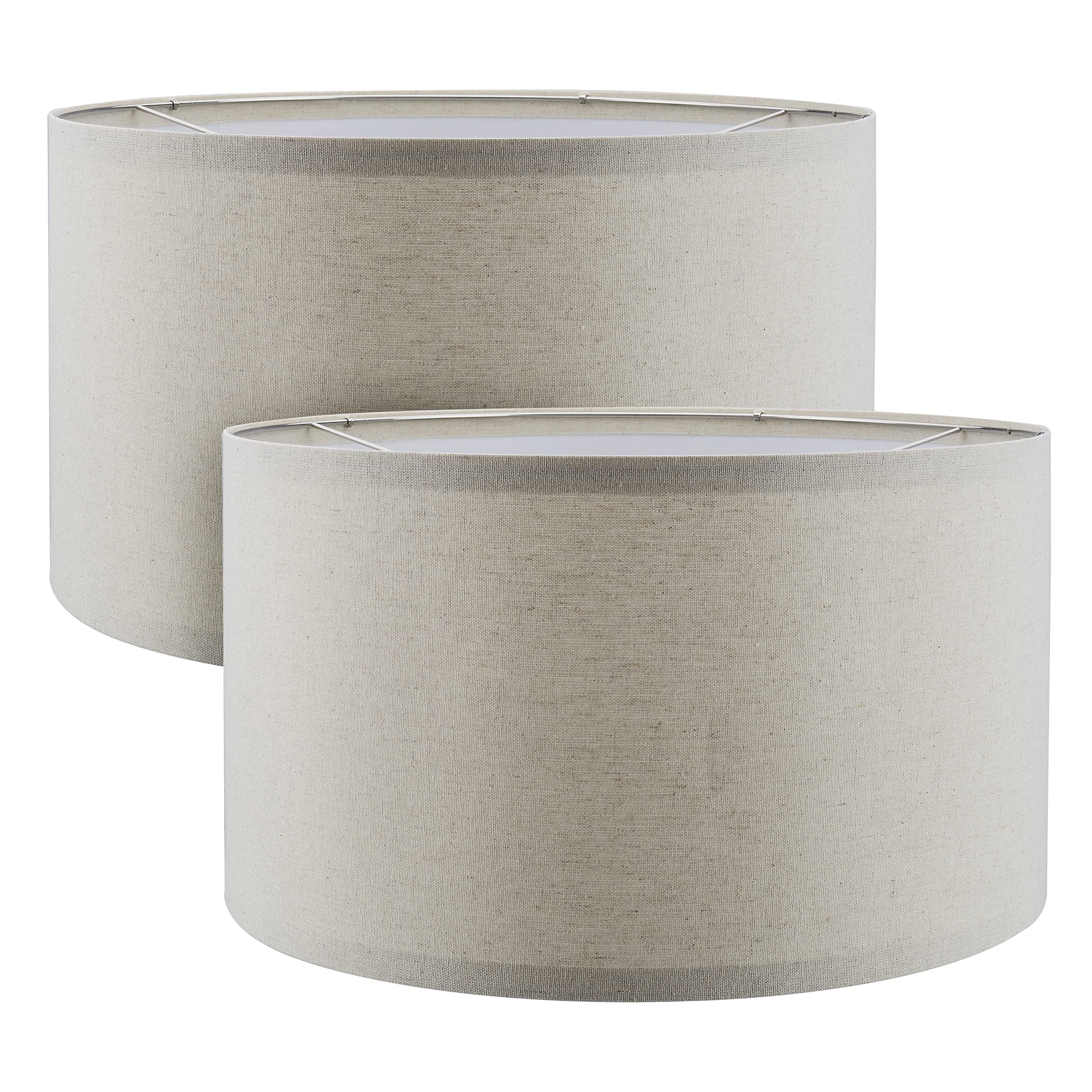 Aspen Creative 38871-2, Drum Collapsible Uno Lamp Shade, Oatmeal, 16 Top x 16 Bottom x 9 Height, Set of 2