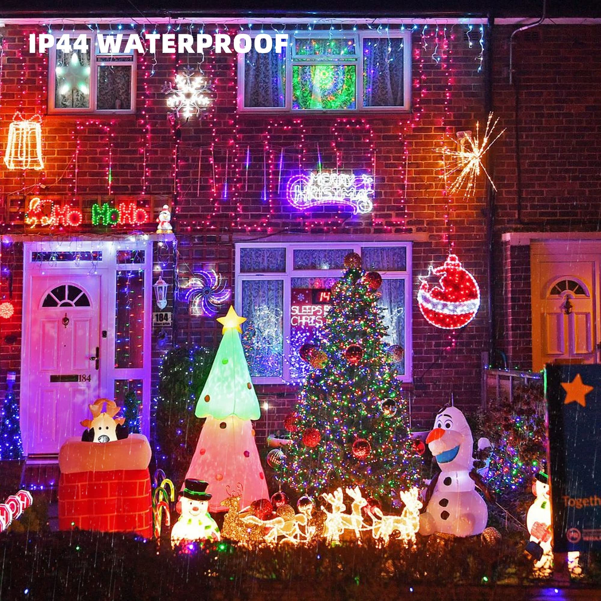 Tw Shine Christmas Lights, Total 400 Led 132Ft Outdoor Christmas Lights Plug In With 8 Modes, Waterproof Multi Colored Light Out