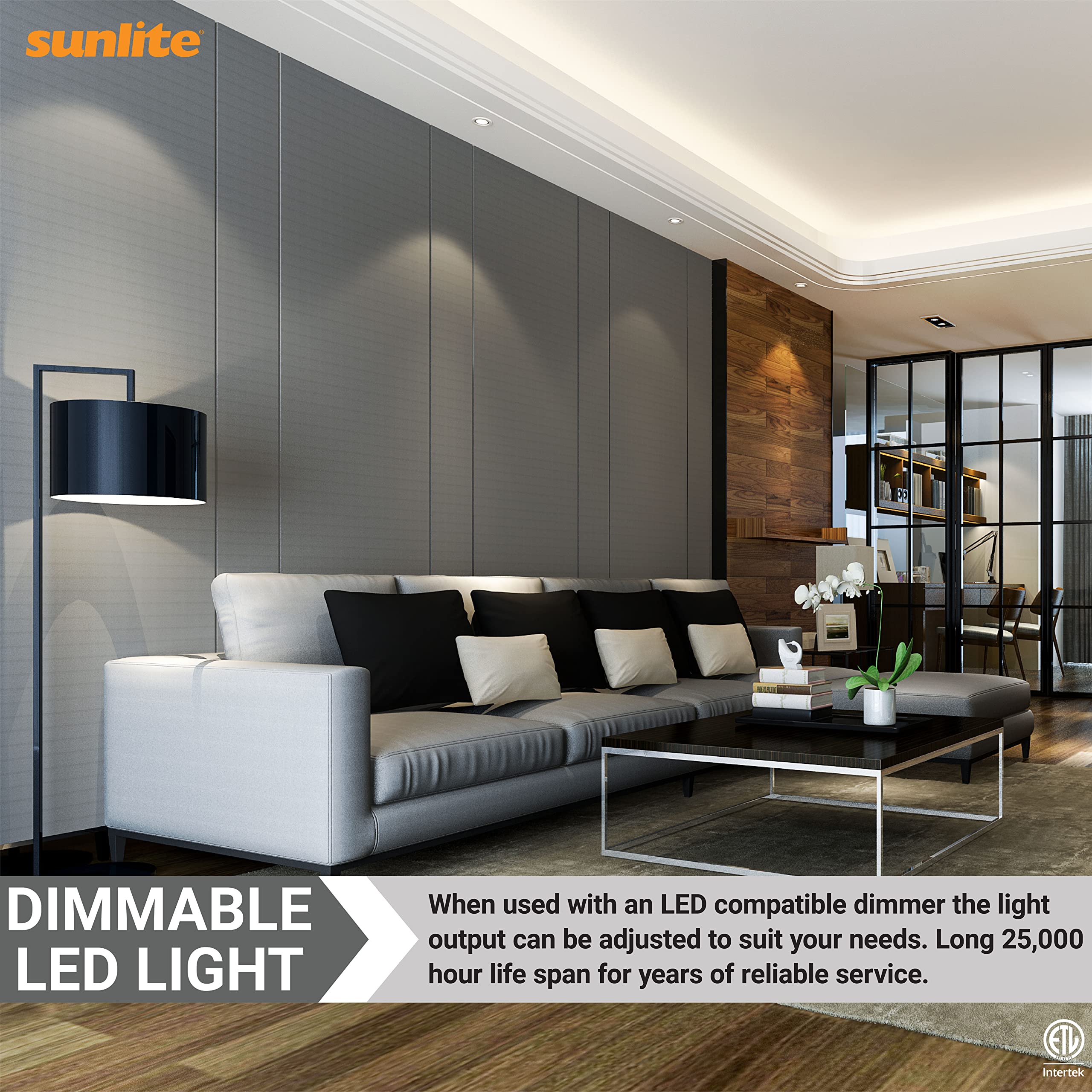 Sunlite LED PAR16 Spotlight Bulb, 7W (60W Halogen Replacement), 550 Lumens, Dimmable, 4000K Cool White, 6 Count, E26