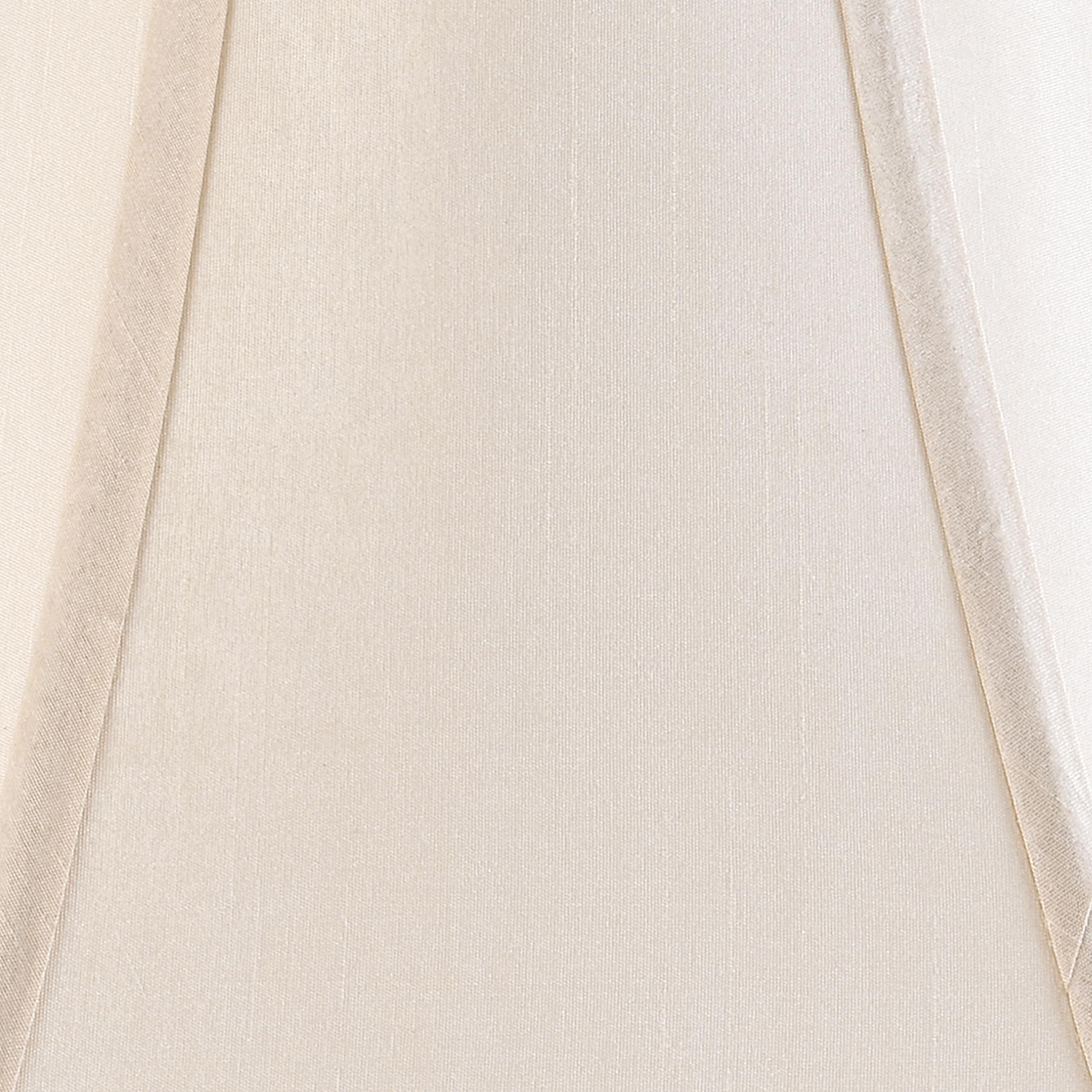 GO&SO Barrel Lamp Shade - Yellowish Beige Faux Silk, 6x13x10.6", Scalloped Design, Easy Assembly, Model G5-13HB-Cream-1