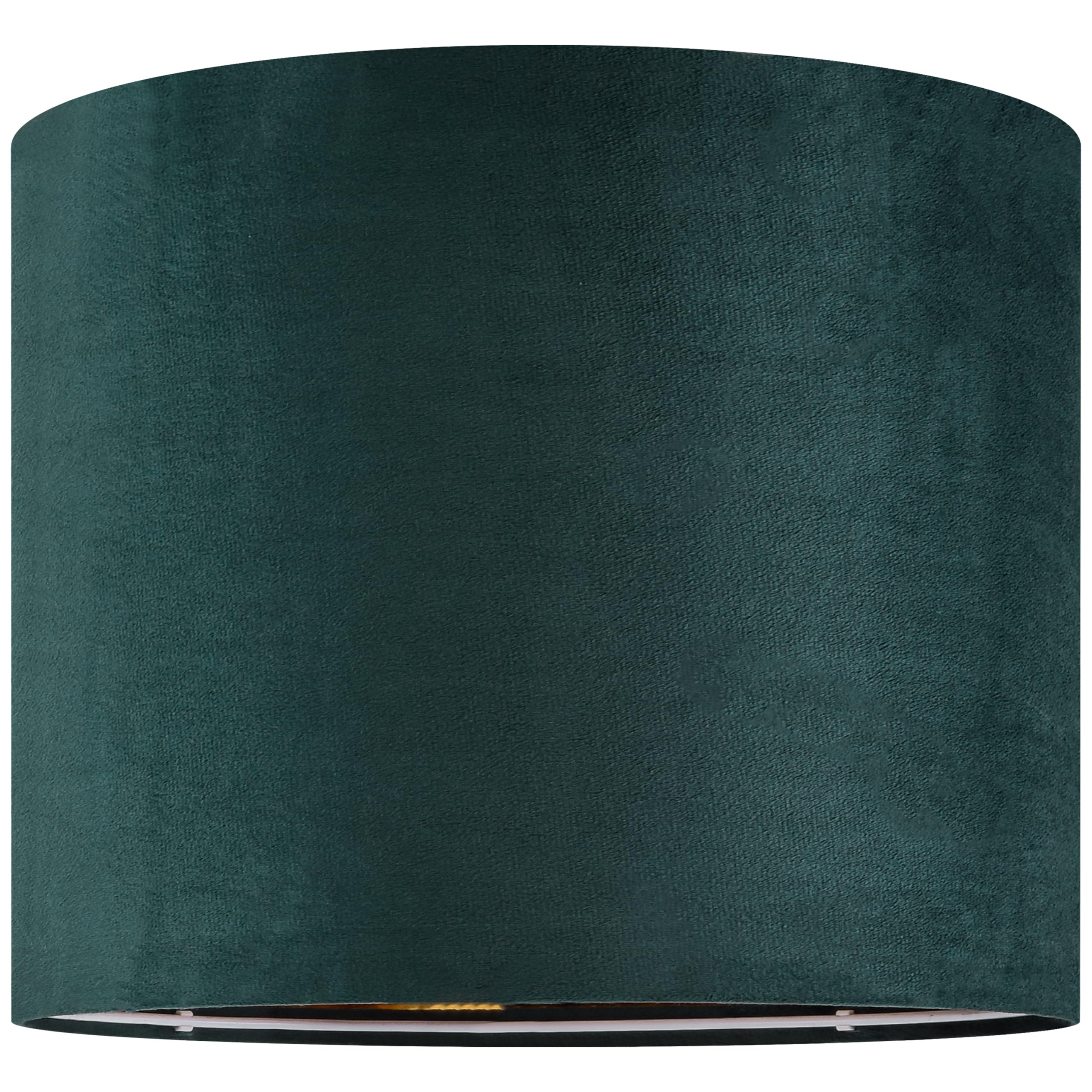 GO&SO Green Velvet Drum Lampshades Set of 2, 13" x 10", Ideal for Table & Floor Lamps, Model G7-11-LV-2
