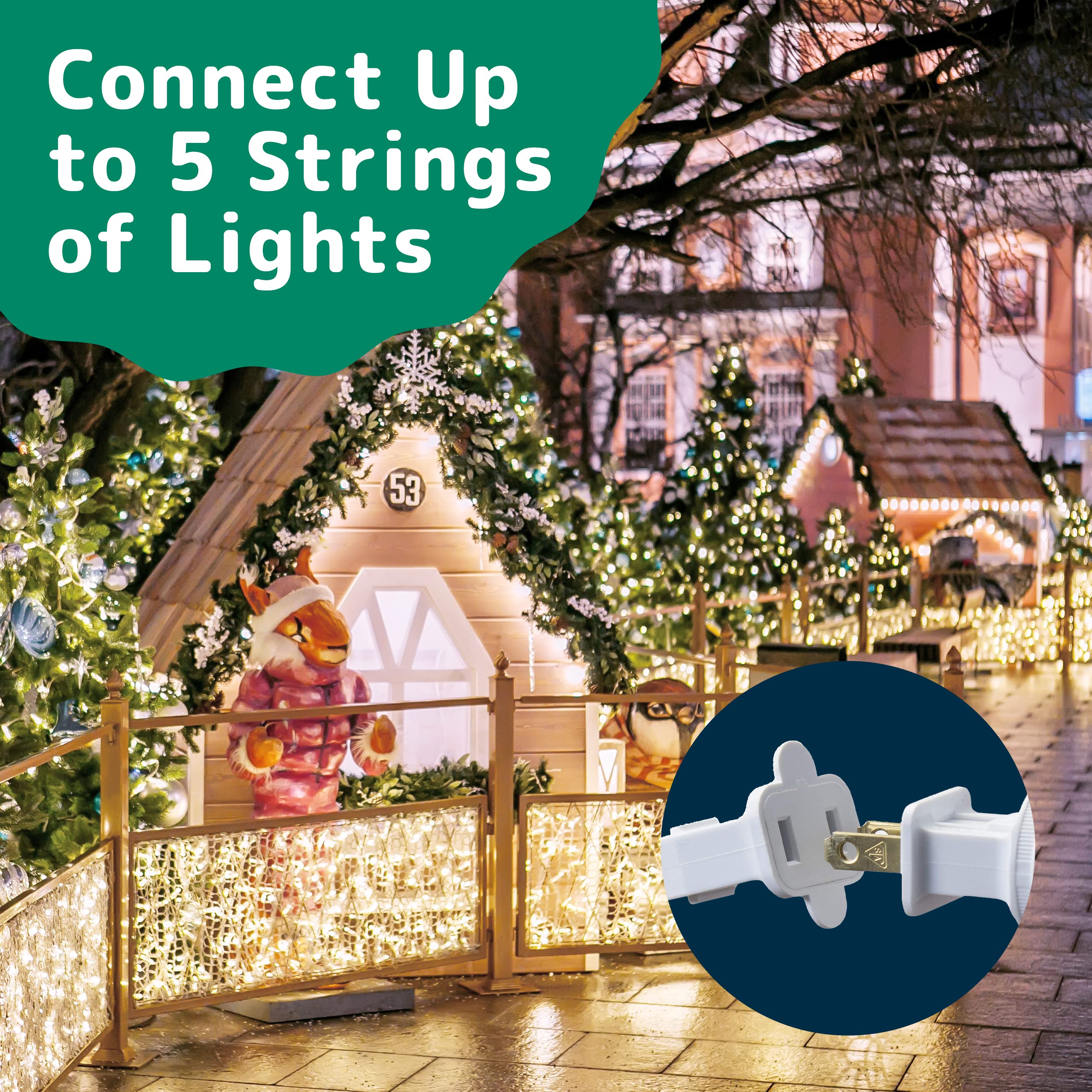 PREXTEX Christmas Lights - 10ft, 50 Clear Warm White Twinkle Lights, Indoor/Outdoor String Lights with White Wire