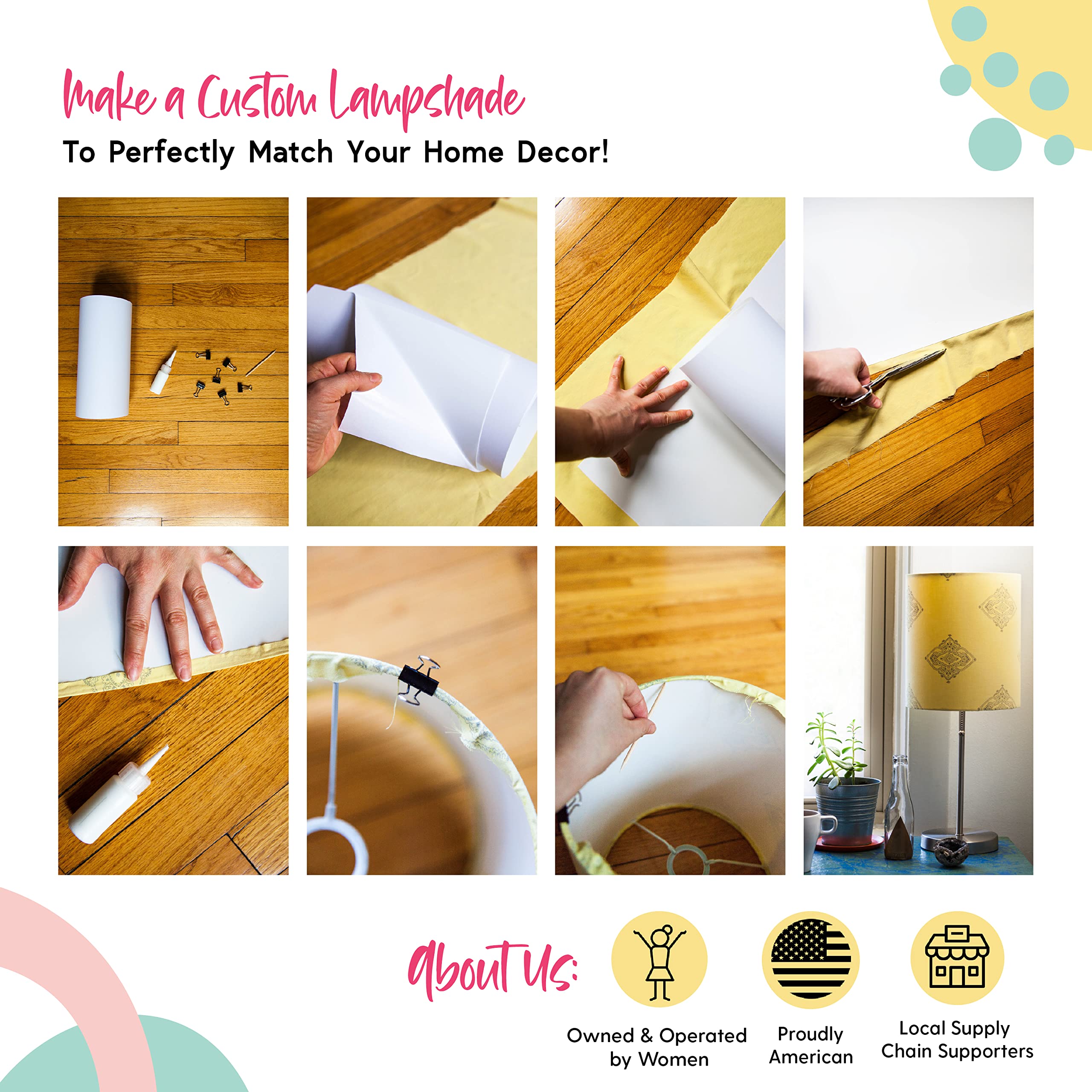 I Like That Lamp Styrene Sheet for DIY Lampshade - 12in Height x 40in Length - White Adhesive Roll