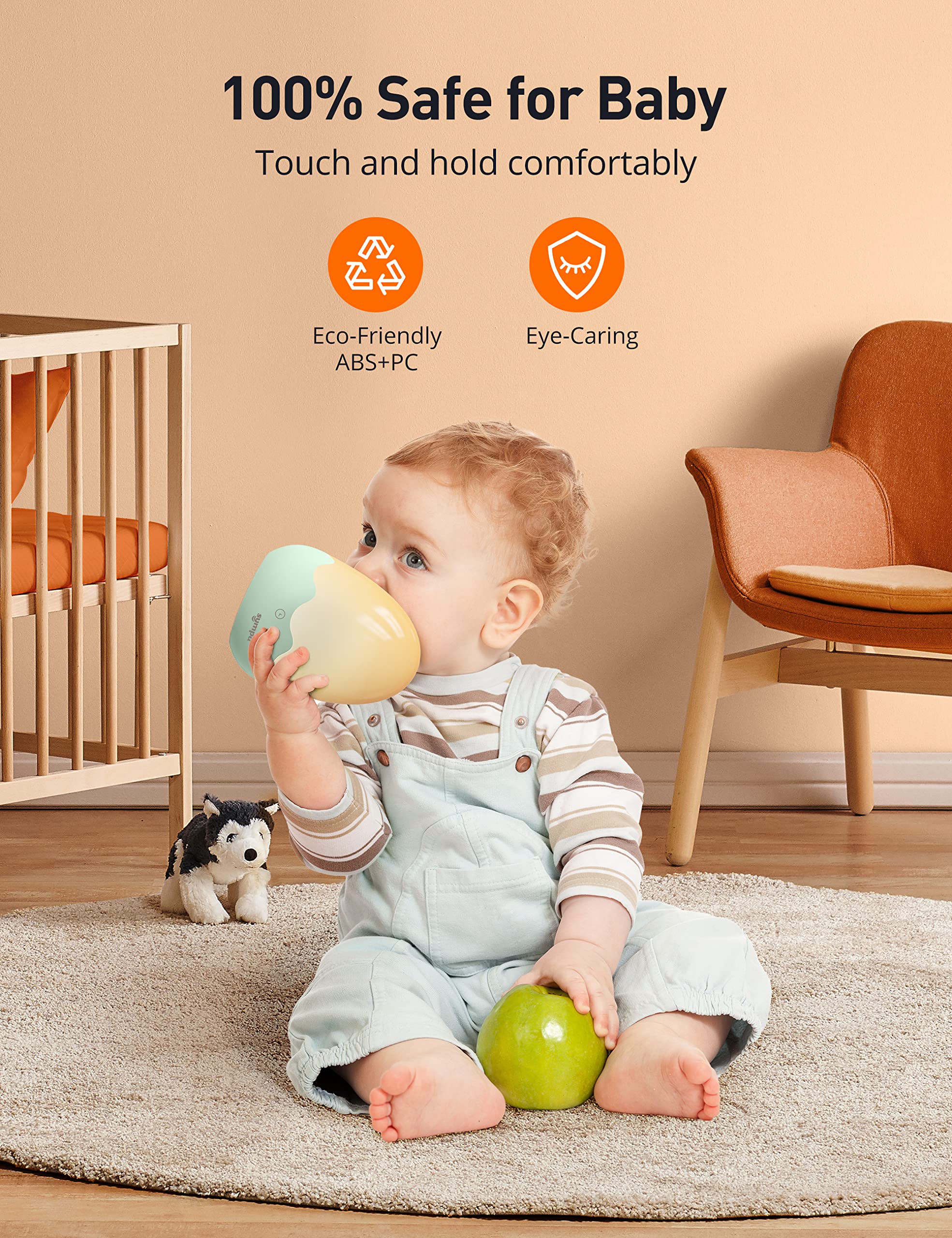 sympa Night Light for Kids, Baby Night Light with Charging Pad, Dimmable Baby Egg Lamp 60-min Timer, Portable Rechargeable Bedsi