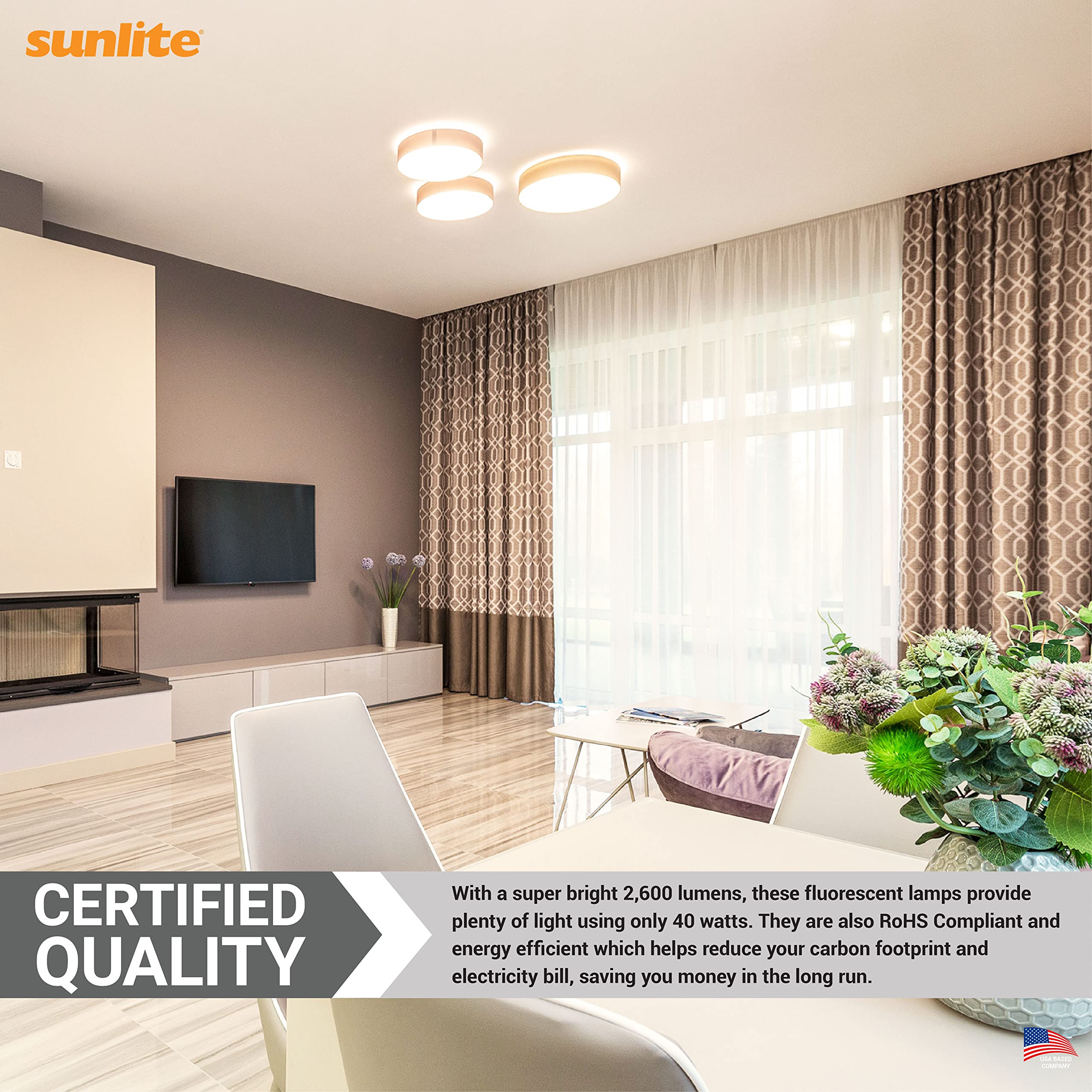 Sunlite 41524 FC16T9/CW T9 Round Fluorescent Circline Lamp, 40 Watts, 2600 Lumens, 4100K Cool White, RoHS Compliant, G10Q 4-Pin