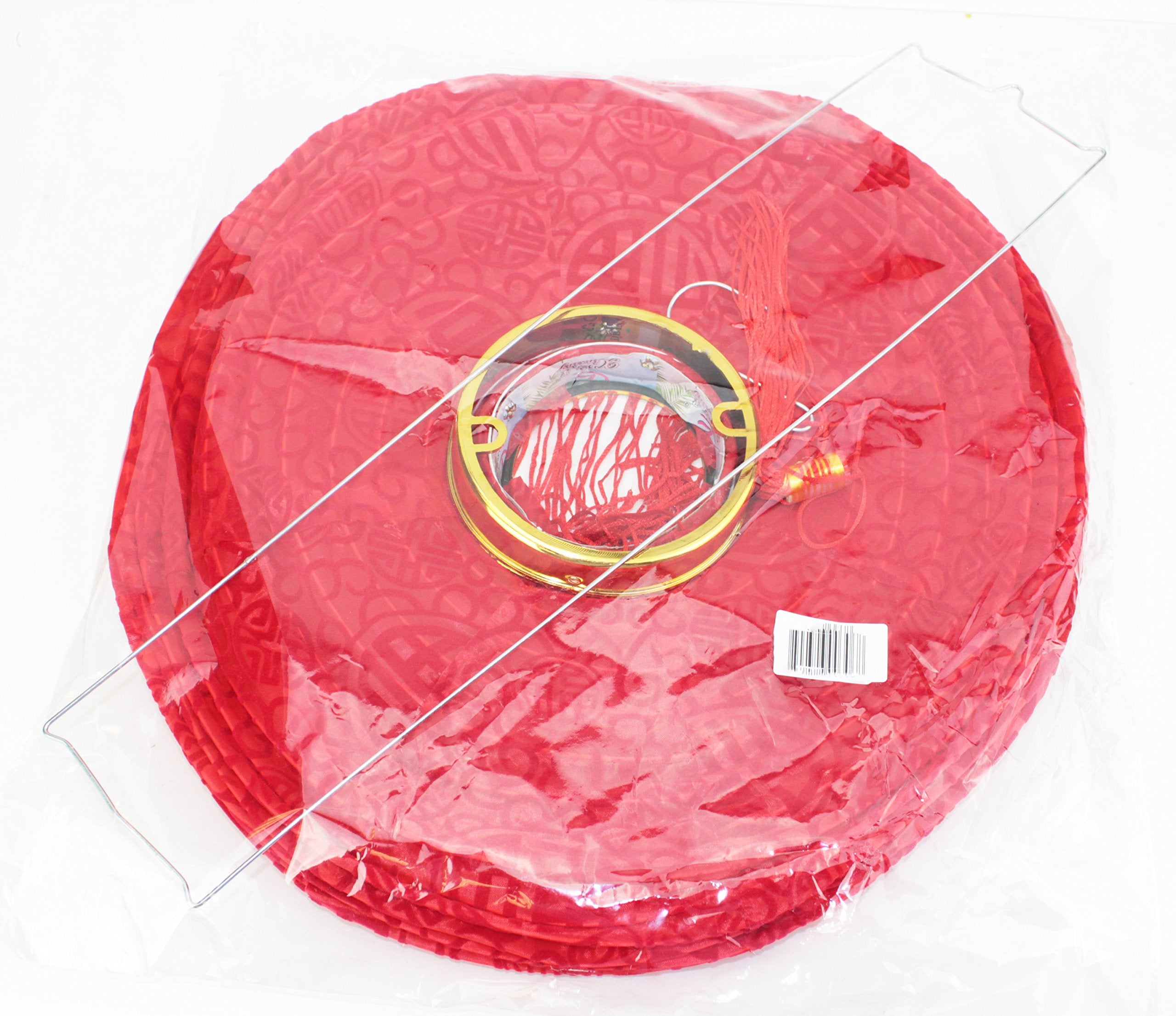 14&quot; (Set Of 5) Red Good Fortune (Fu) Oriental Chinese Japanese Paper Nylon Lantern Festival Decoration For Wedding, New Year, Chinese Spring Festival, Celebration Party Decor ~