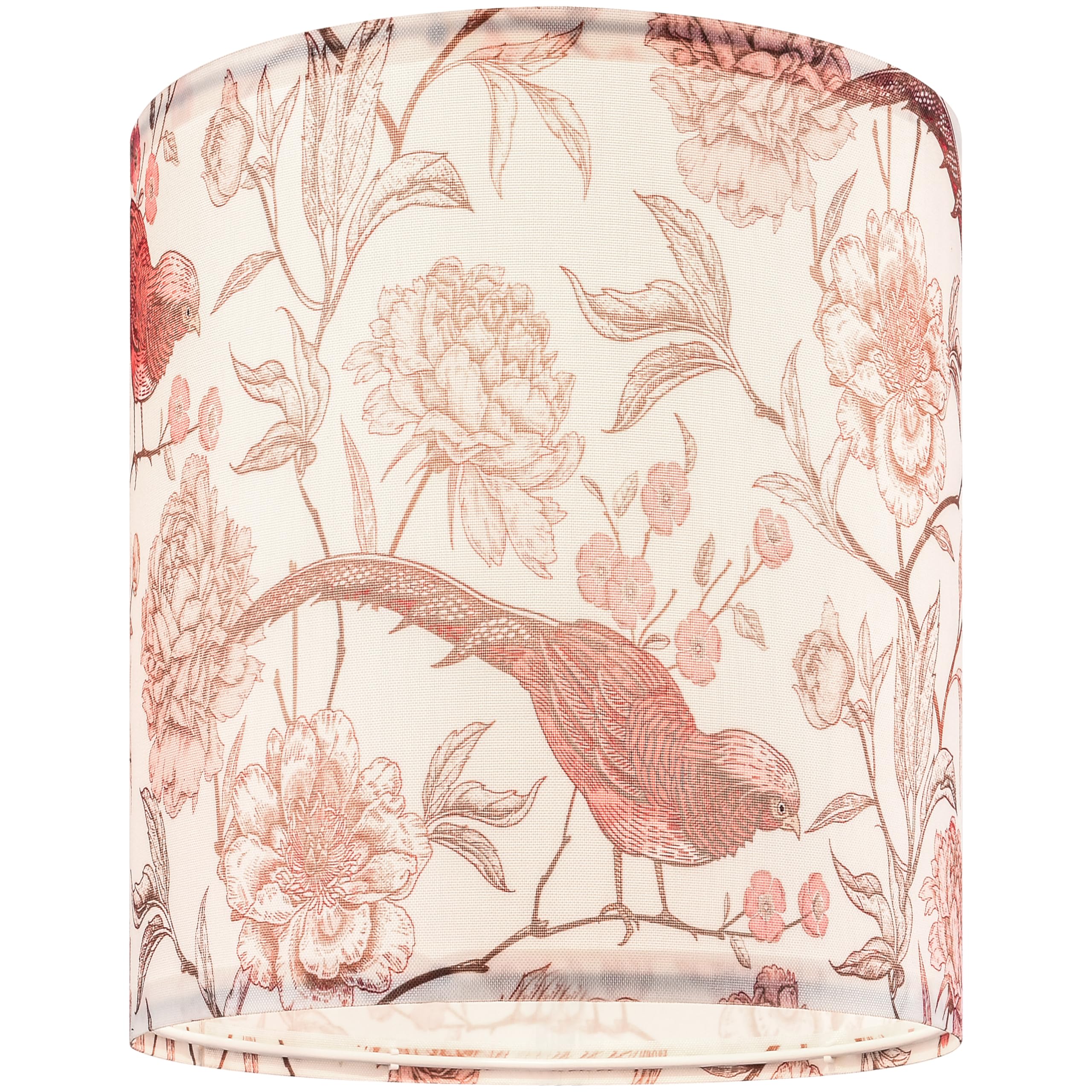 Go&So Tall Drum Lamp Shade, Birds And Flowers Printed Lamp Shades Set Of 2 Lamp Shades For Table Lamps, 9.8'' Top X 9.8'' Bottom