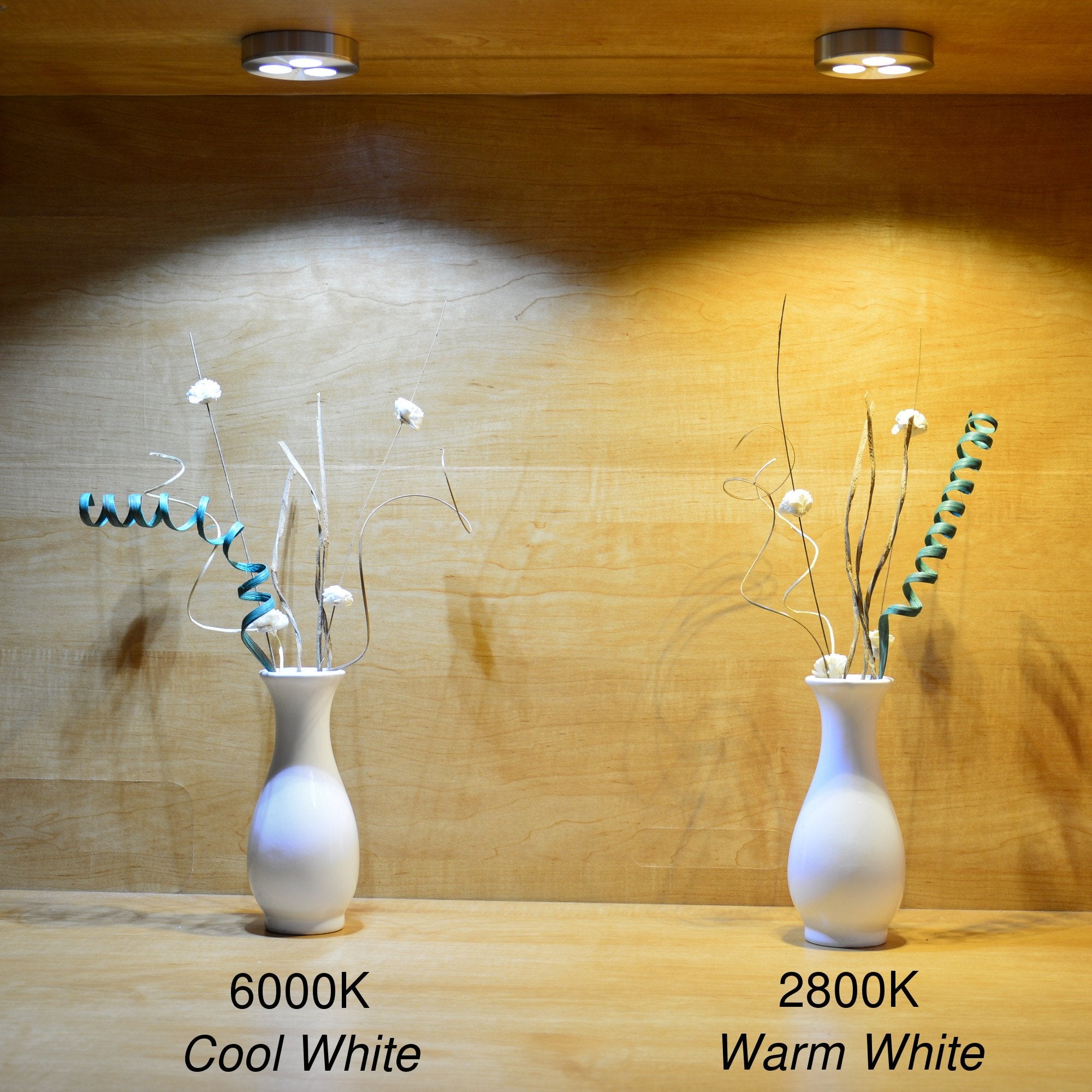 ABI 3W LED Puck Light, Warm White 2800K, 240lm, Stainless Steel, Model PUCK-D-3000K, For Under Cabinet & Showcase Lighting
