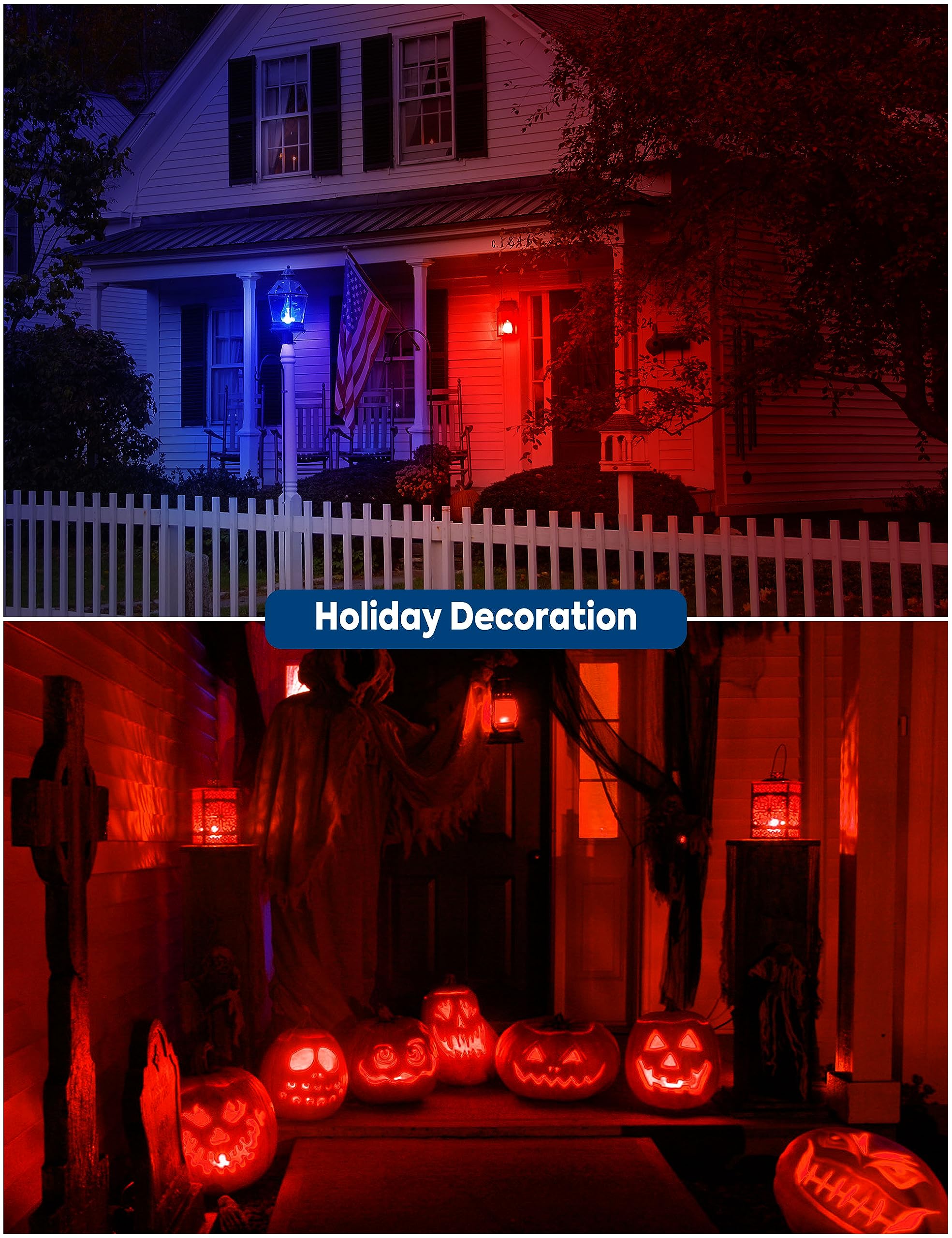 Nouscan Red LED Light Bulbs, 9W Equivalent, E26 Medium Base A19, Non-Dim, 4 Pack, Plastic-coated Aluminum, Ideal for Holiday Lighting