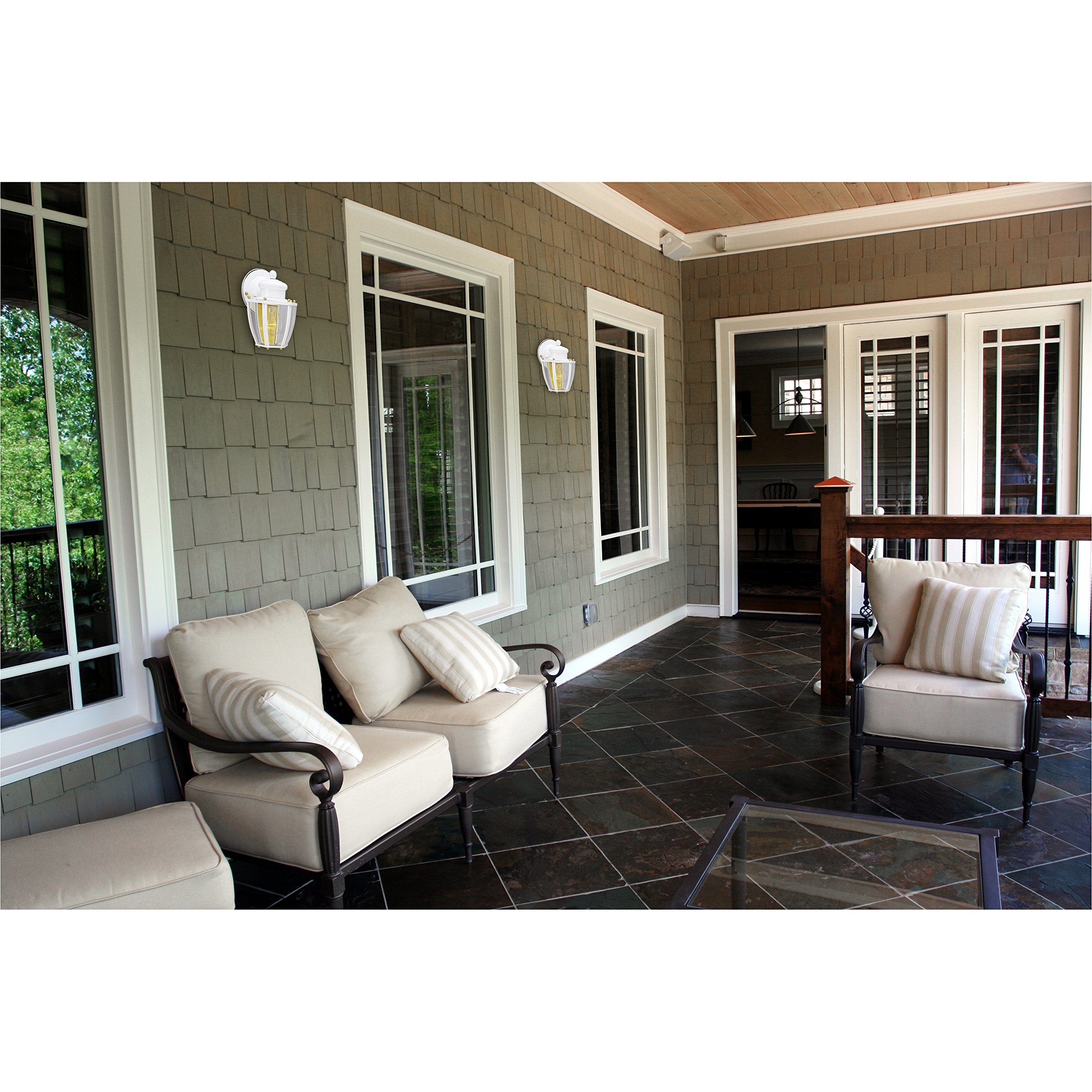 Westinghouse One-Light Wall Lantern, White Plastic Outdoor Lighting Fixture