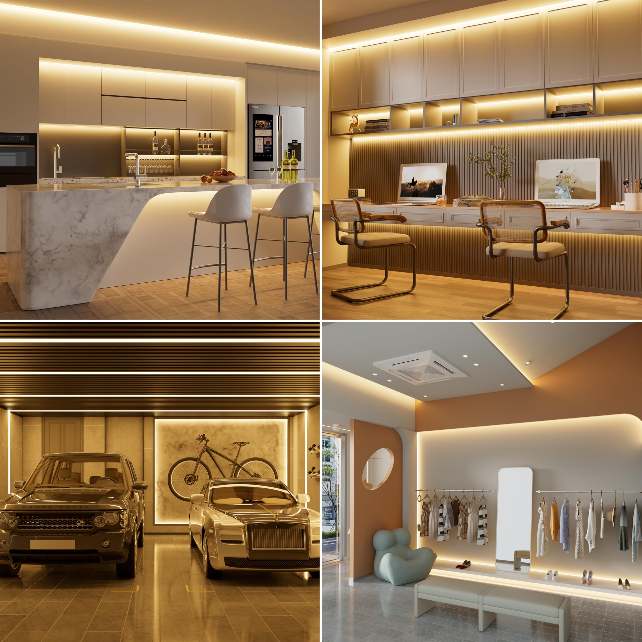 Miwise Cob Led Strip Light 20Ft/6.1M Cri 90+ Warm White 2700K High Lumen Super Bright Flexible Dc24V Led Tape Light For Cabinet Home Office Diy Lighting Projects(Adapter&Controller Not Included)