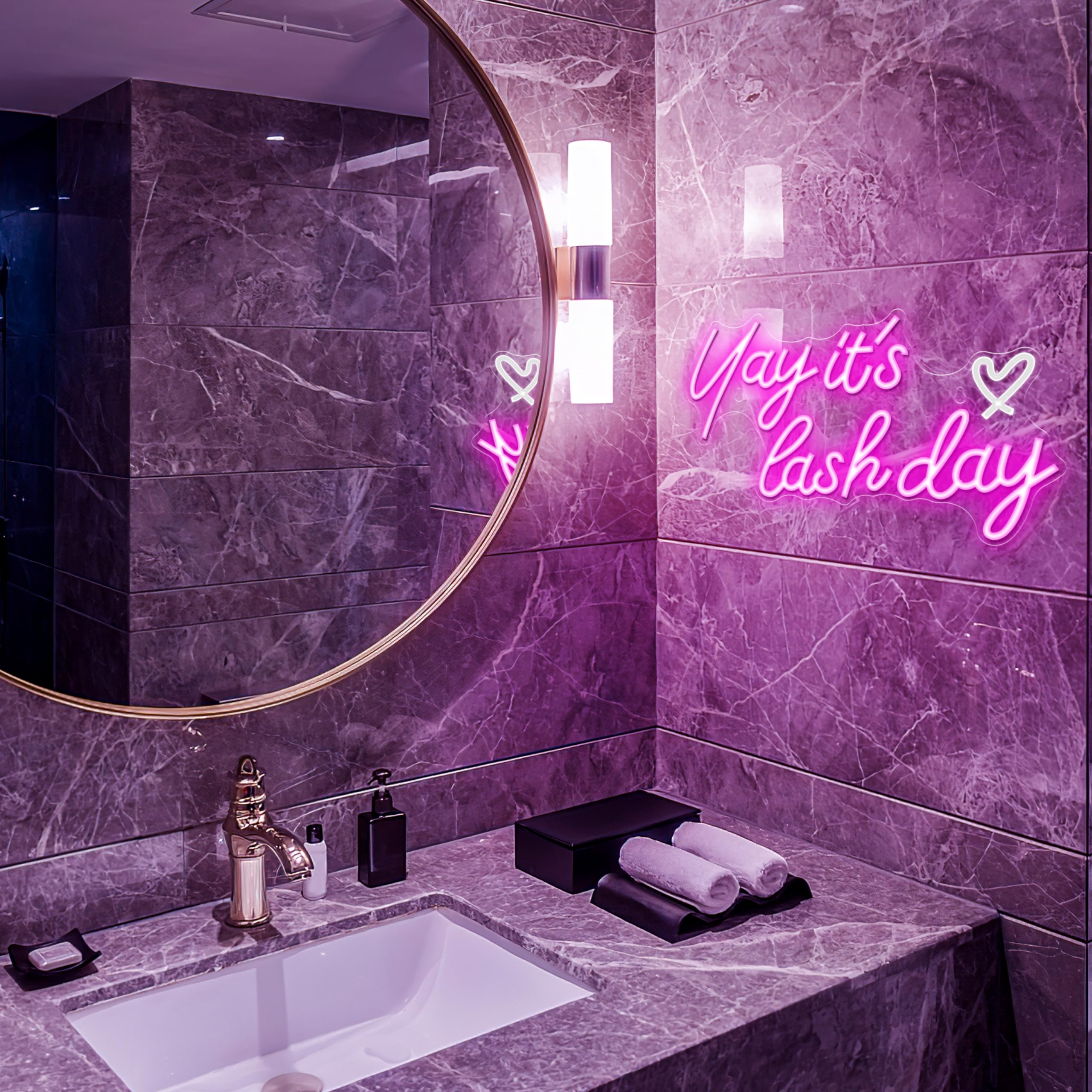Kavaas Neon Lash Sign - 16.5" LED Light for Lash Room Decor, Beauty Salon, Great Gift for Lash Techs, Color: Lash Day