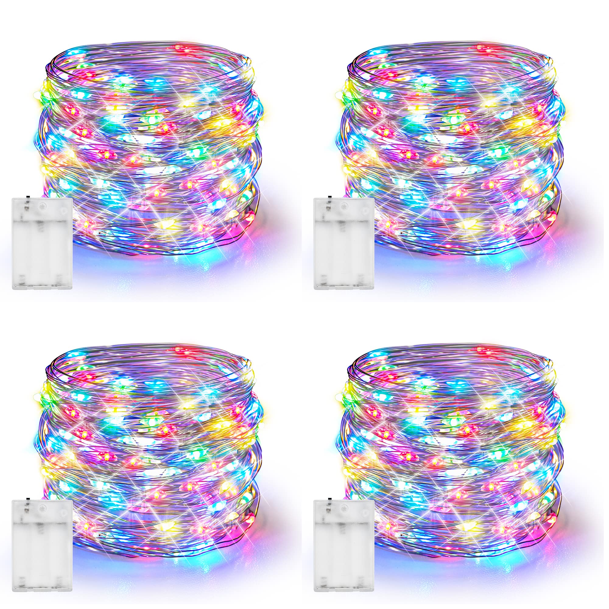 Dazzle Bright Fairy Lights, 80FT 240LED Waterproof String Lights, Battery Operated, Multicolor for Indoor Outdoor Decor
