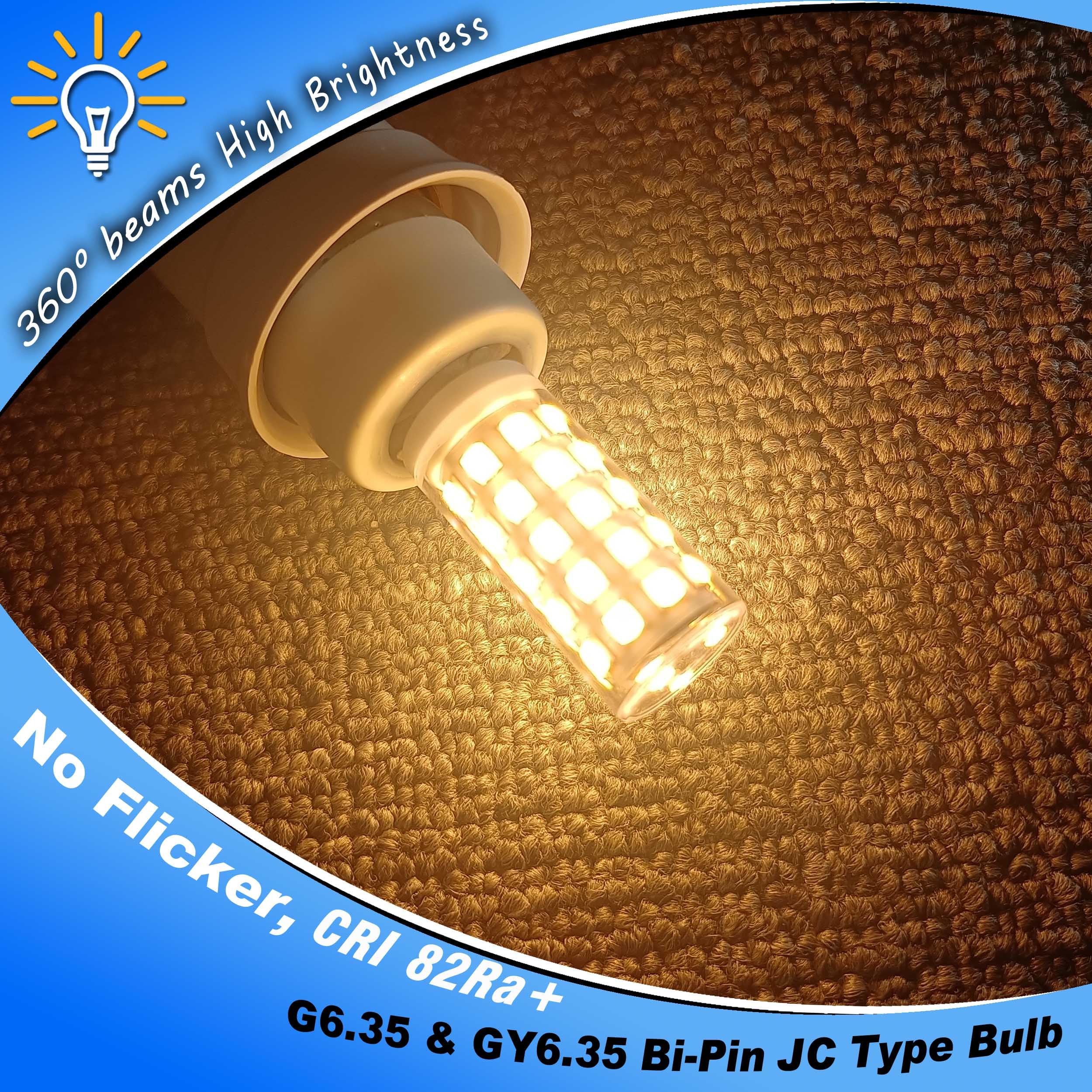 Heifymi GY6.35 5W LED Bulb, Warm White 2700K, Ceramic, Non-Dimmable, 5 Pack, Equivalent to 50W Halogen for