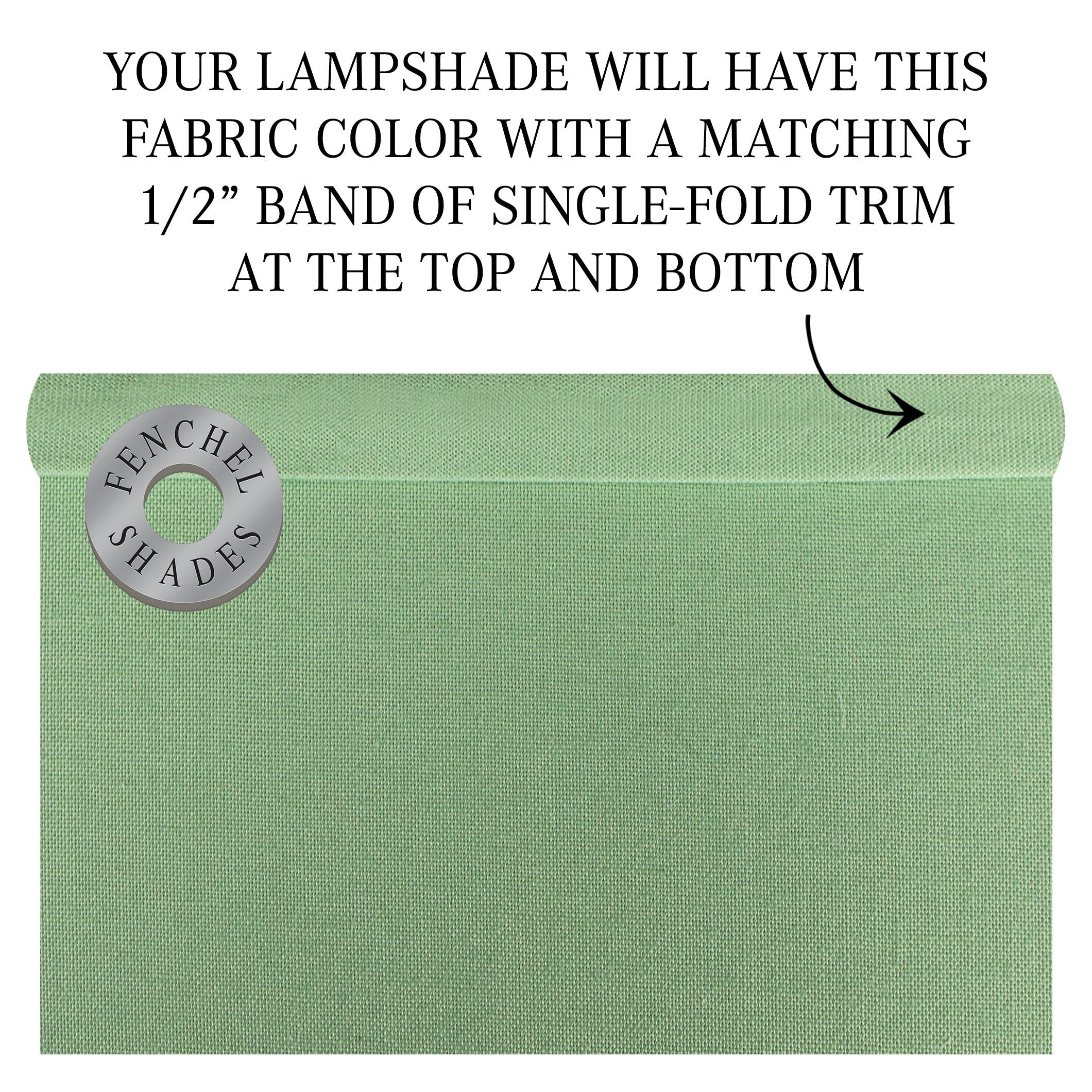 FenchelShades.com Lampshade 11in Top Dia x 17in Bottom Dia x 13in Slant Height Fabric Celadon Model 11-17-13-W-L-CEL