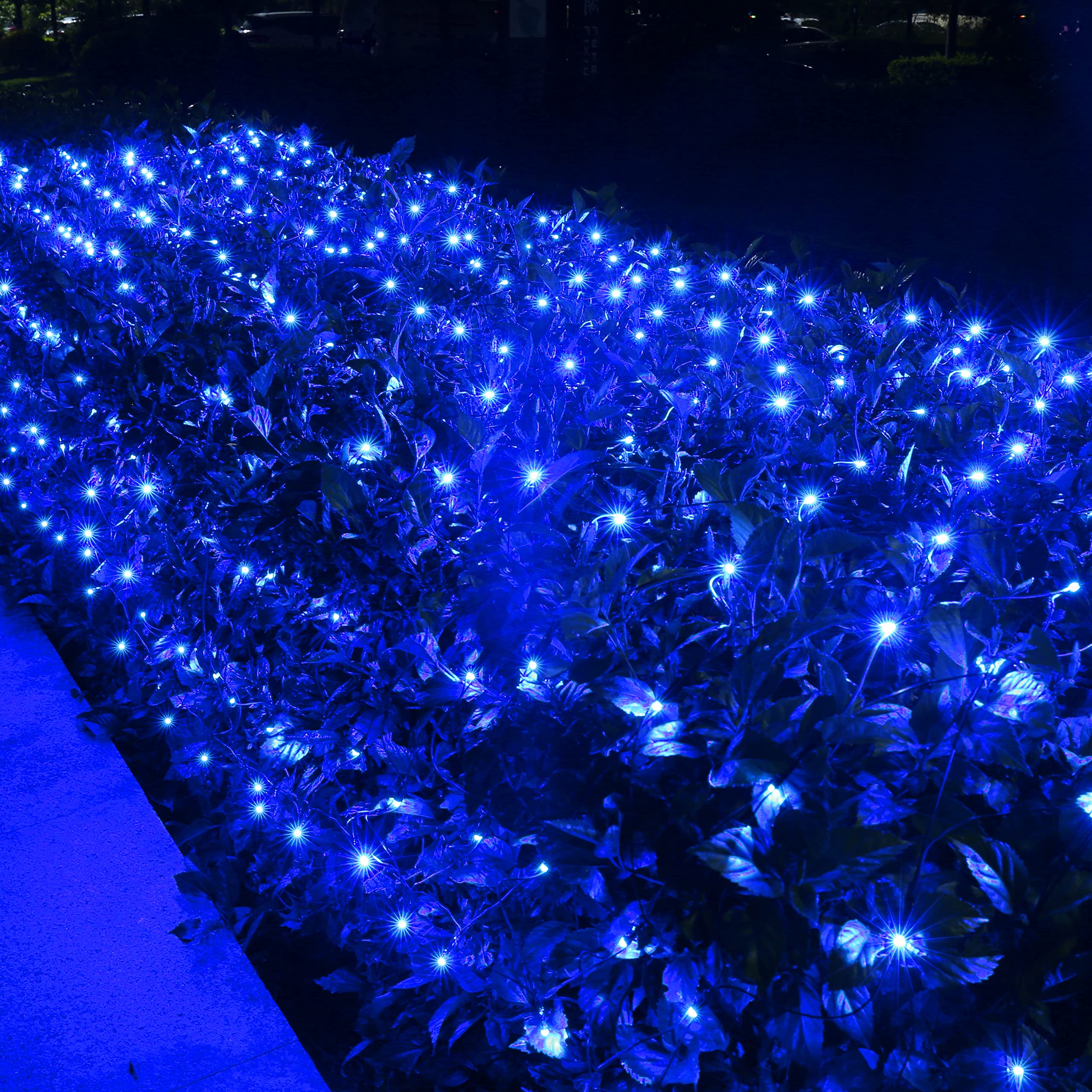 12ft x 5ft 360 LED Christmas Net Lights  8 Modes Waterproof With Timer Low Voltage Connectable Mesh Lights for Trees  Bushes  Shurb  Garden  Outdoor Decoration(2 Pack  Green Wire  Blue)
