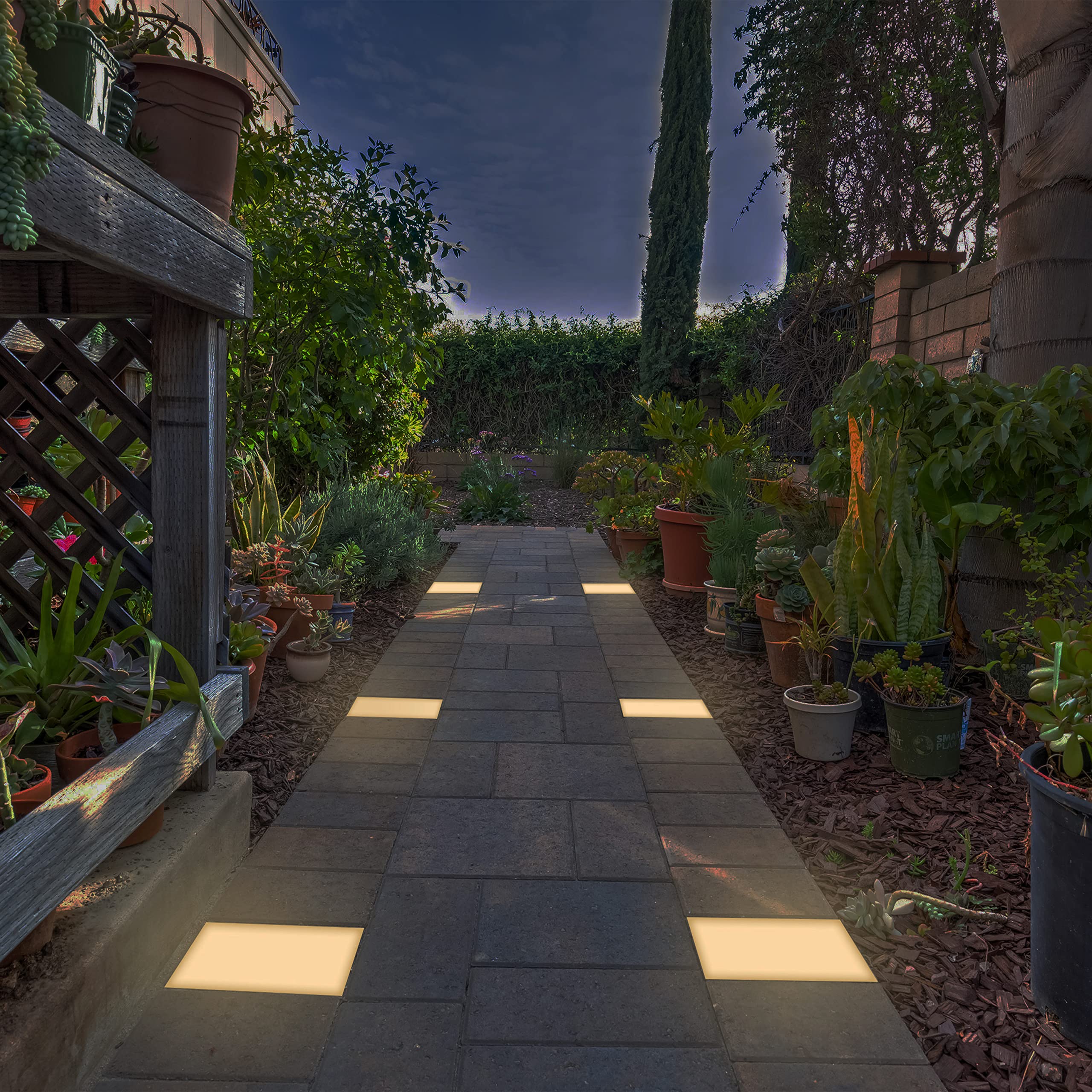 Lumengy Paver Light 8  8 Inch, Warm White Glare-Free Illumination For Driveways, Pathways, Pool Deck & Patios, 2700K Warm White,