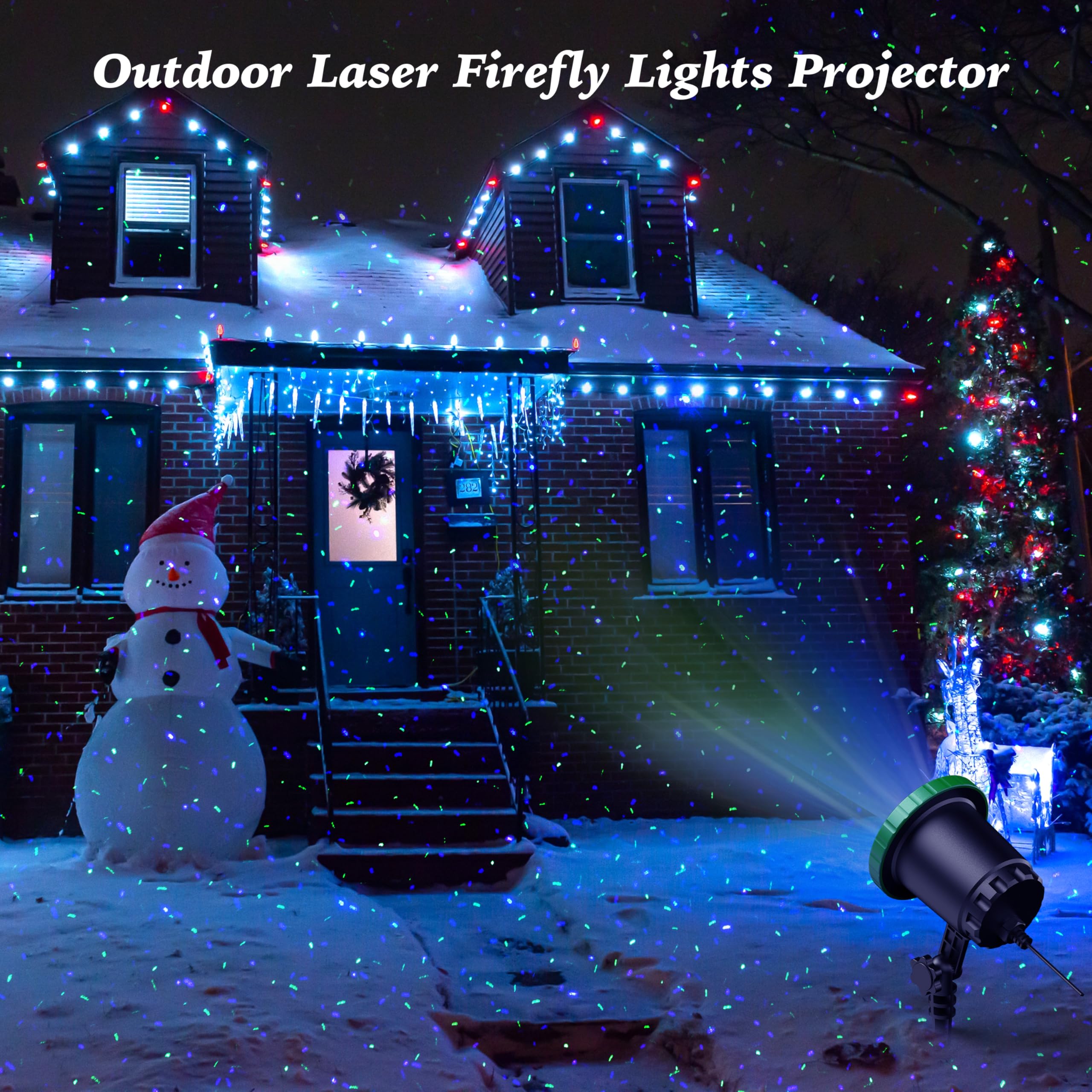 Outdoor Laser Lights Projector, 3 Color Motion Firefly Lights Show, Rgb Christmas Decor Lights With Remote For Trees, Patio, Lan