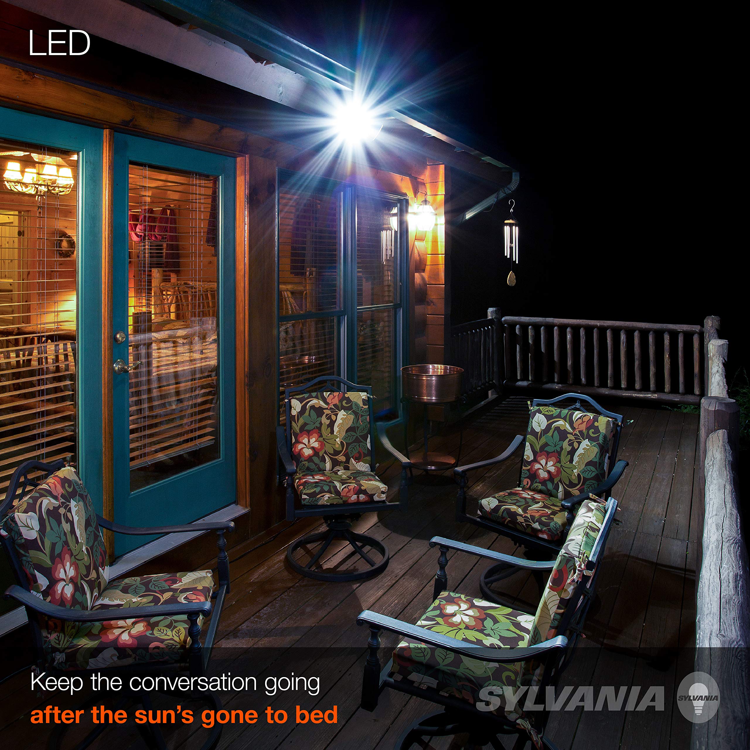 Ledvance Sylvania Night Chaser Led Par38 Light Bulb, 250W = 23W, 22 Year, Dimmable, Super Bright 2650 Lumens, Wet Rated, 5000K,