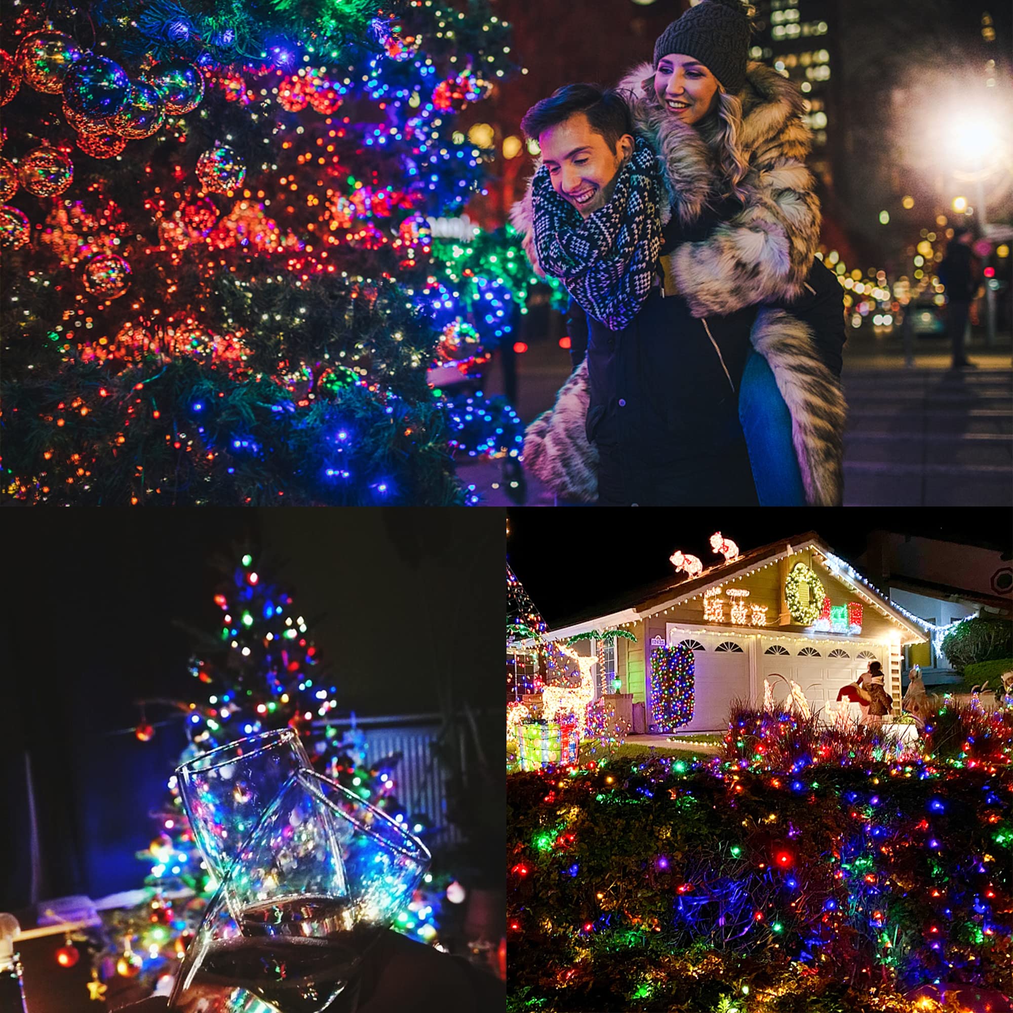 WATERGLIDE 328 FT Fairy String Lights, 1000 LED, Waterproof, 8 Modes, Green Wire, Multicolor, Model HBB-1000COI