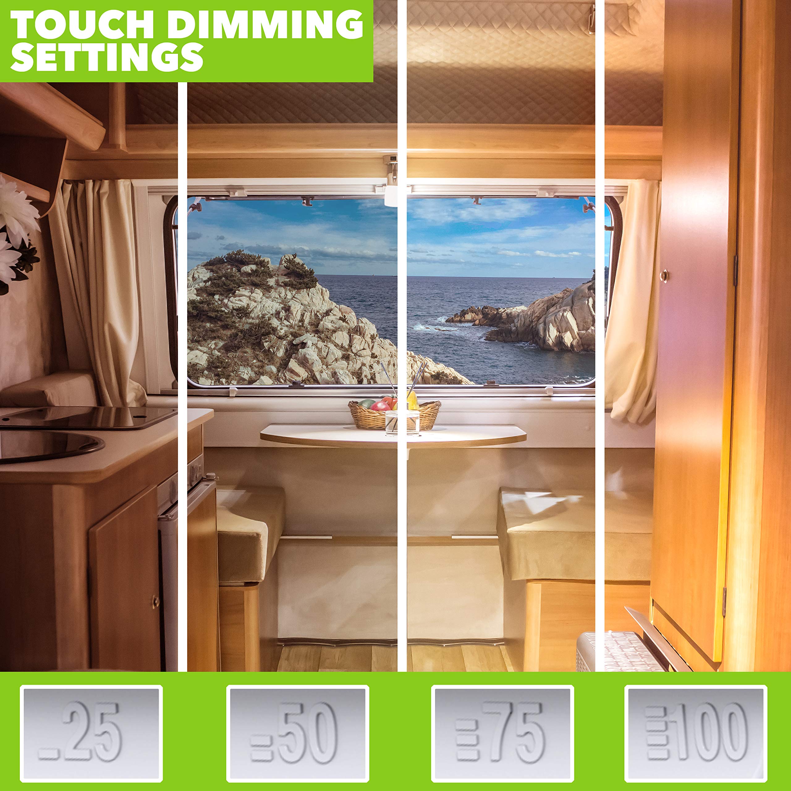 Leisure LED Ceiling Light Fixture - 1450 Lumen Touch Dimmer - 20inx6.5in - 2-Pack - Natural White 4000-4500K - Plastic