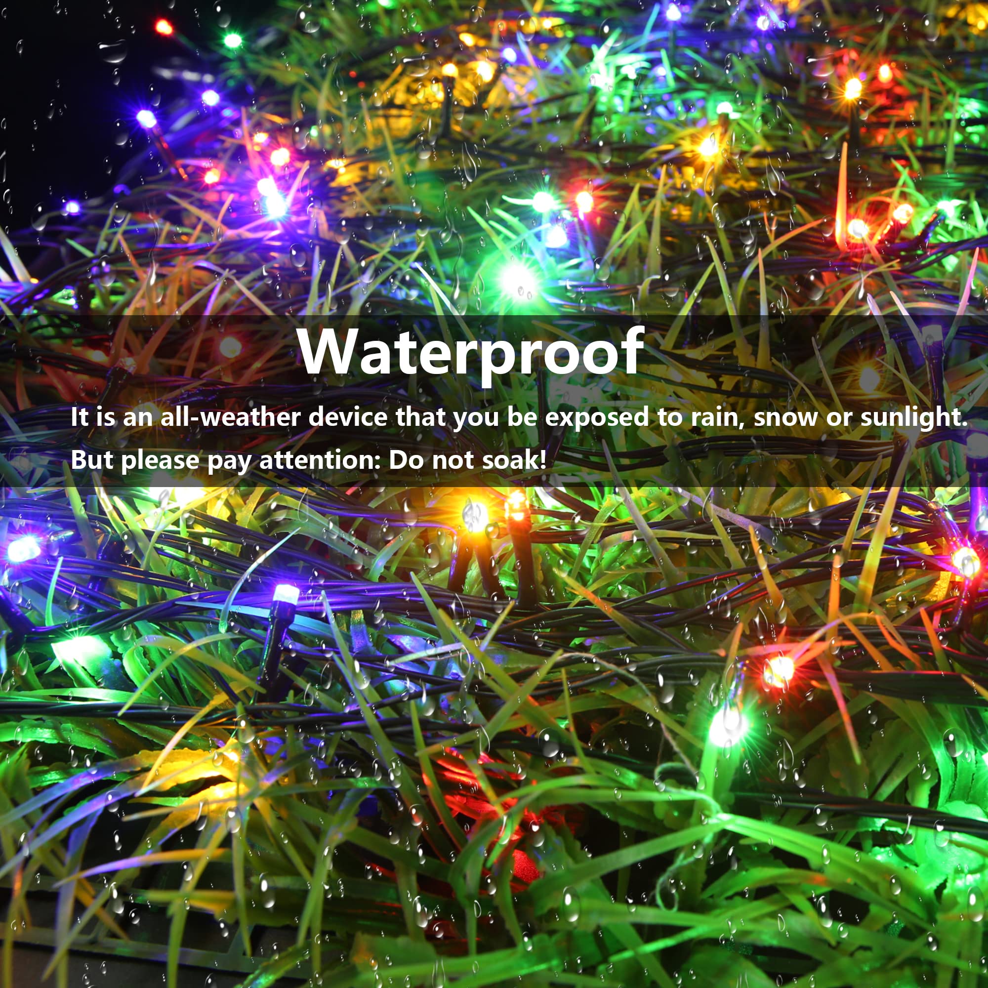 Joomer Solar String Lights, 105FT, 300 LED, 8 Modes, Waterproof Fairy Lights for Outdoor Garden, Multicolor