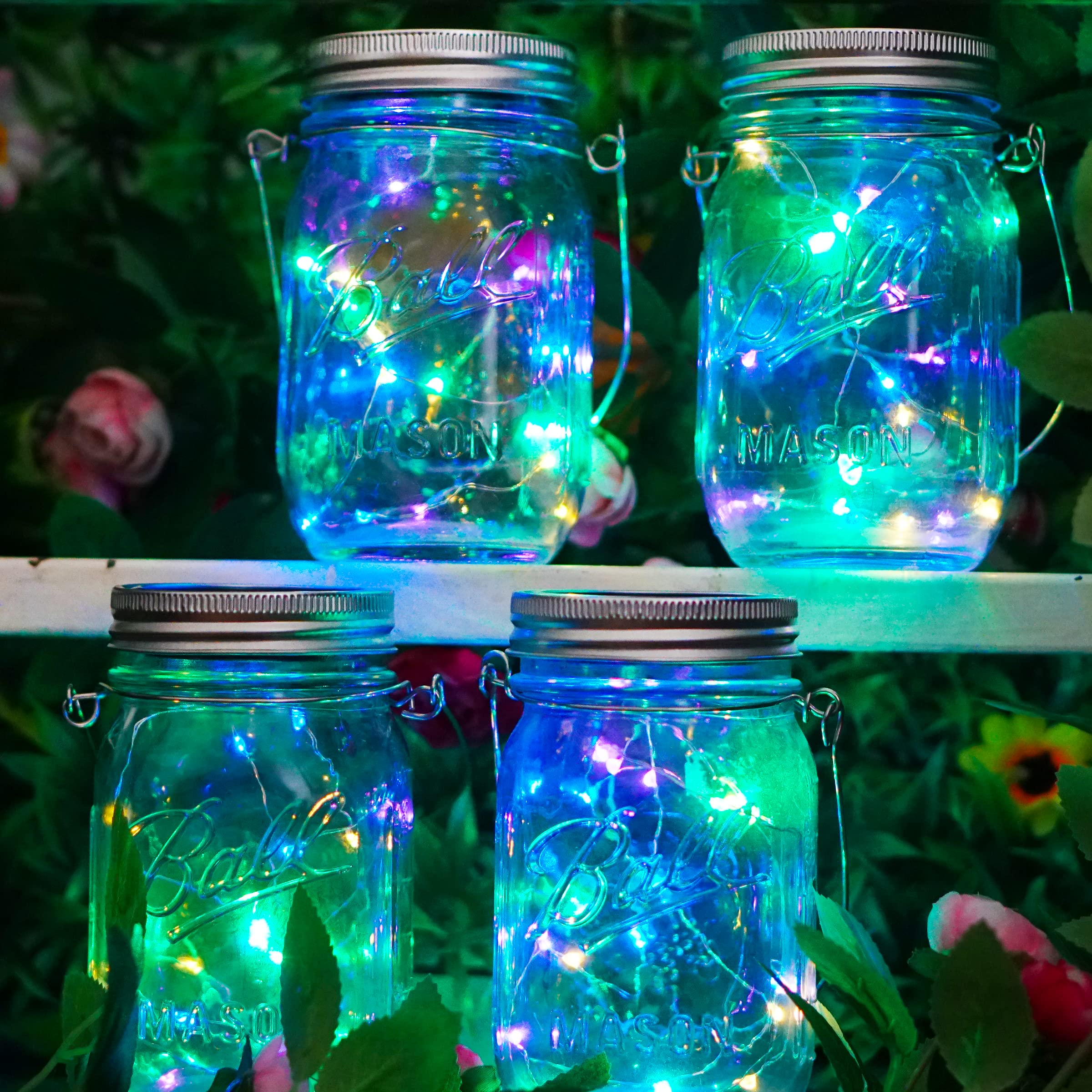 SunKite Solar Mason Jar Lights, 12 Pack, 30 LED, Waterproof Fairy Lights, Multi-colored, Garden Decoration (Jars Not Included)