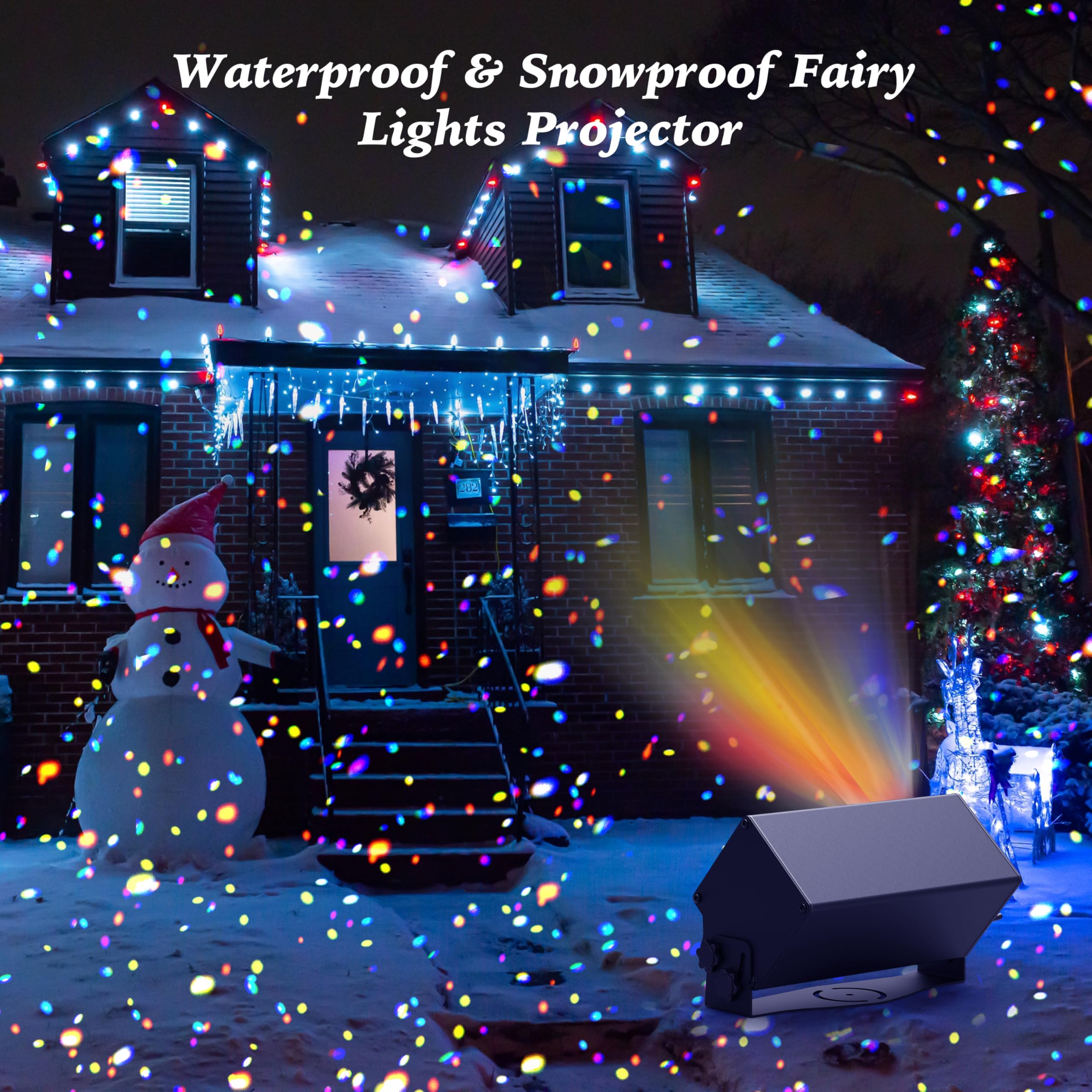 Outdoor Christmas Laser Lights Projector, Airivo Fixed 5 Colors Motion Fairy Lights Projector, Twinkling Star Projector Firefly