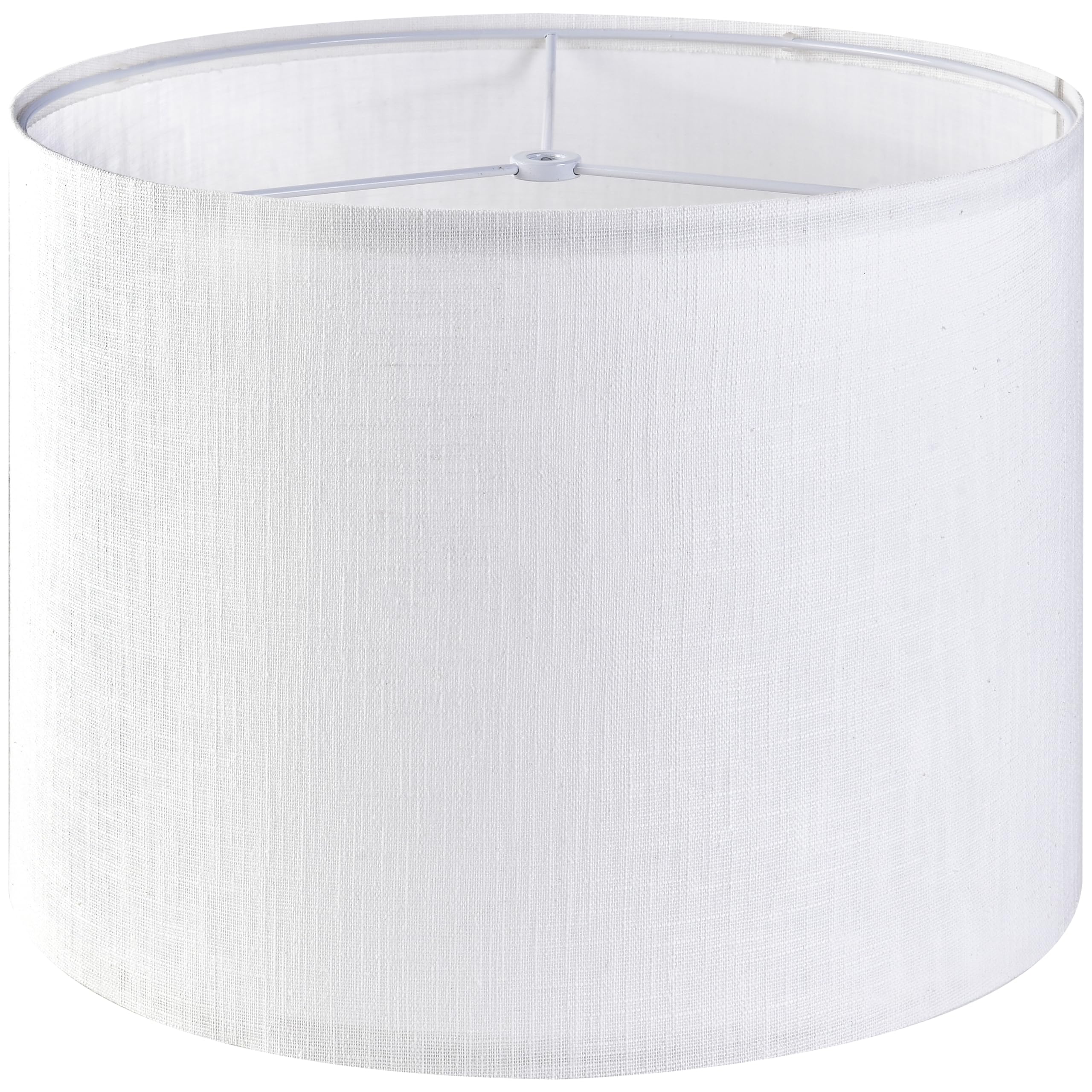 GO&SO White Textured Drum lampshade Medium Lamp Shade 13'' Top x 13'' Bottom x 10'' High (Spider) Modern Linen Lamp Shades for T