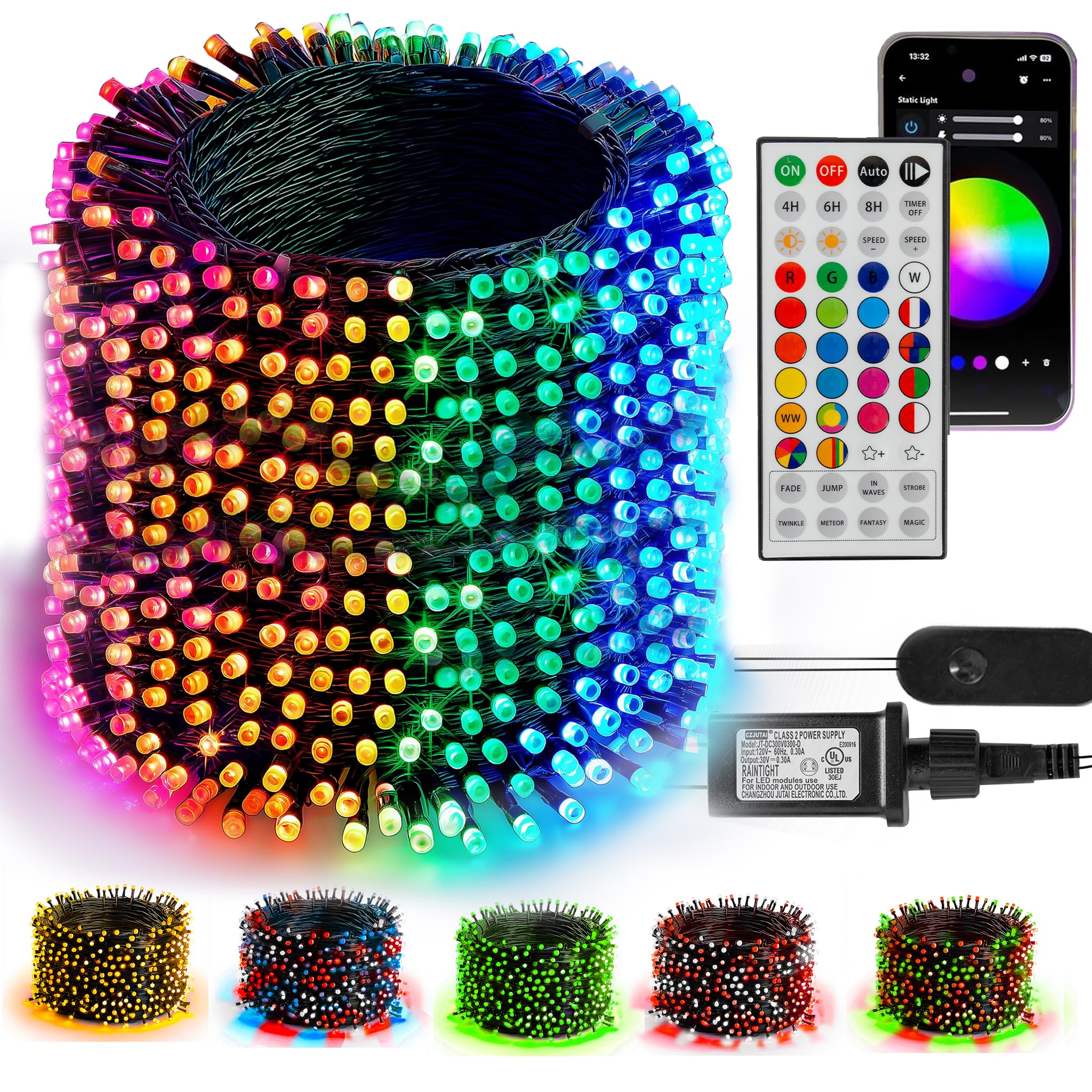 TW SHINE Smart Color Changing Christmas Lights Outdoor, 328FT 1000 LED RGB Halloween String Lights with Remote & App Control & T