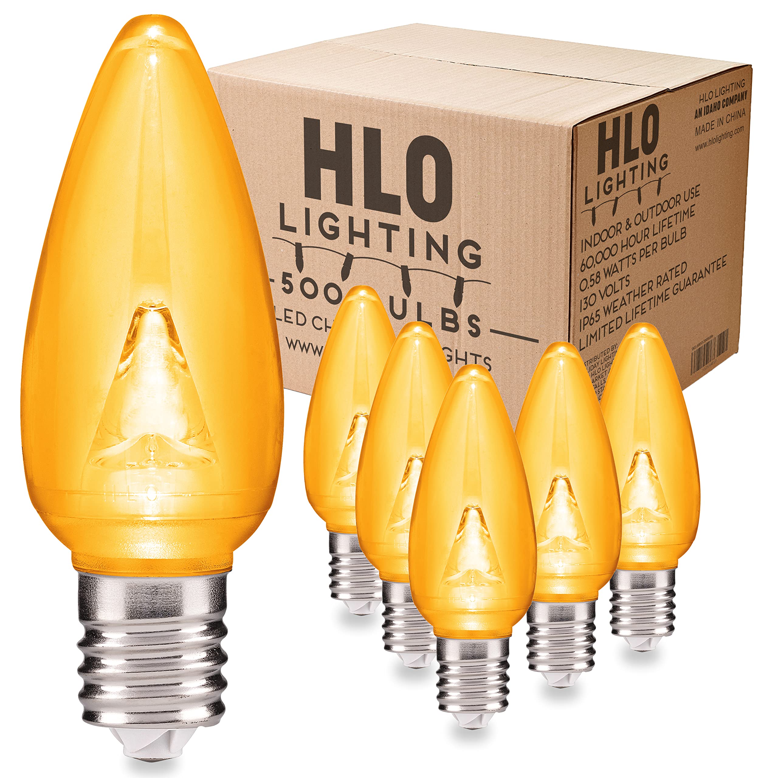 HLO Lighting Smooth C9 Christmas Lights | Yellow LED Bulbs for Indoor & Outdoor Christmas Decor | Set of 500