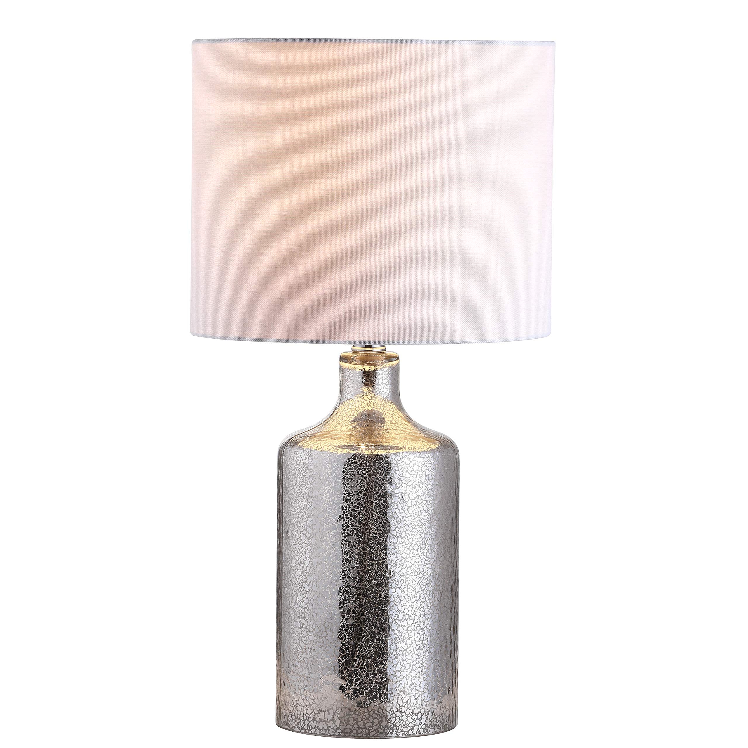 Safavieh Lighting Collection Danaris Silver/ Ivory 19-inch Bedroom Living Room Home Office Desk Nightstand Table Lamp (LED Bulb 