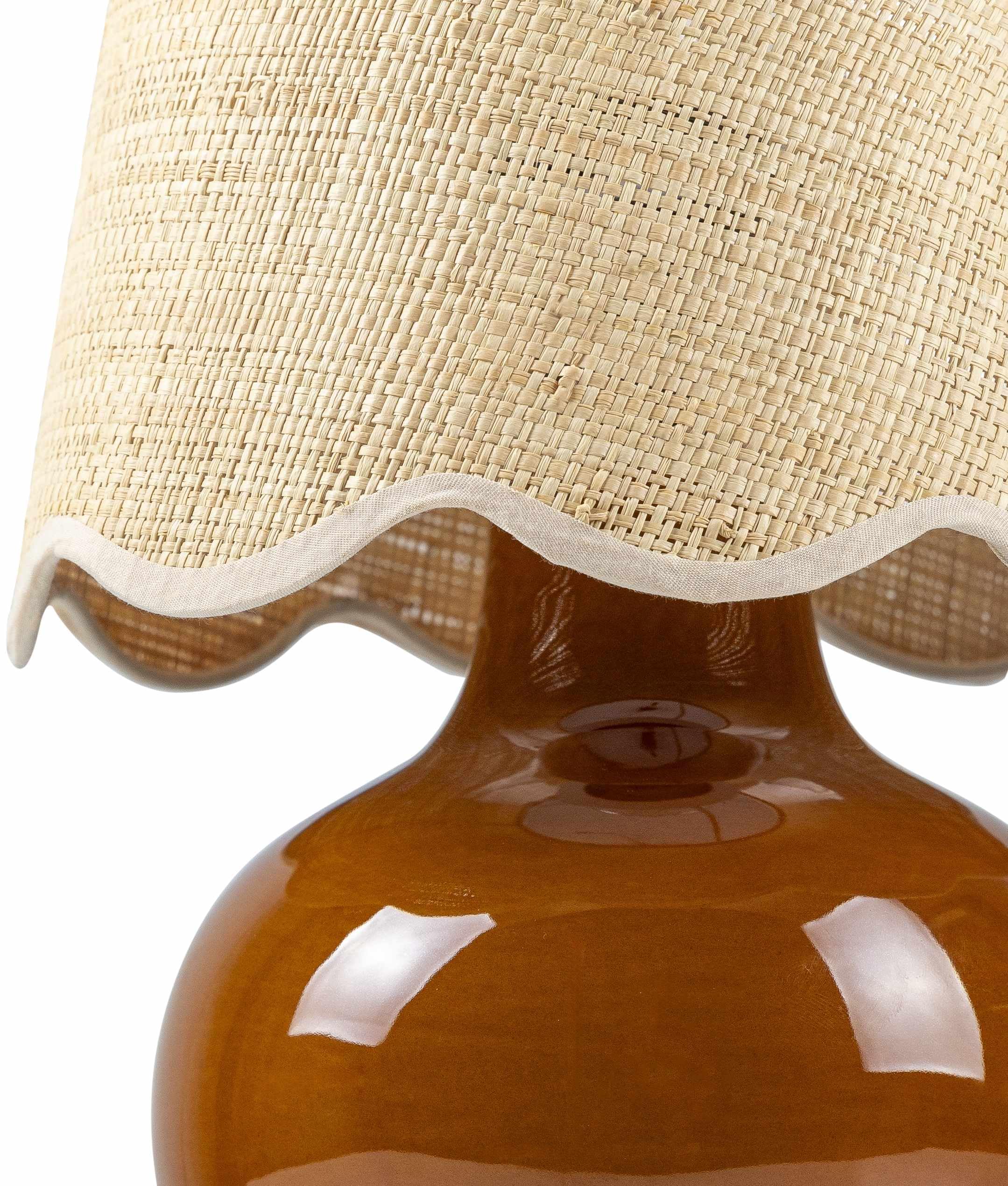 Hauteloom Theisseil Table Lamp - Ceramic, Tan/Beige, 13inH x 8inW x 8inD, Model TXCHMA1-001