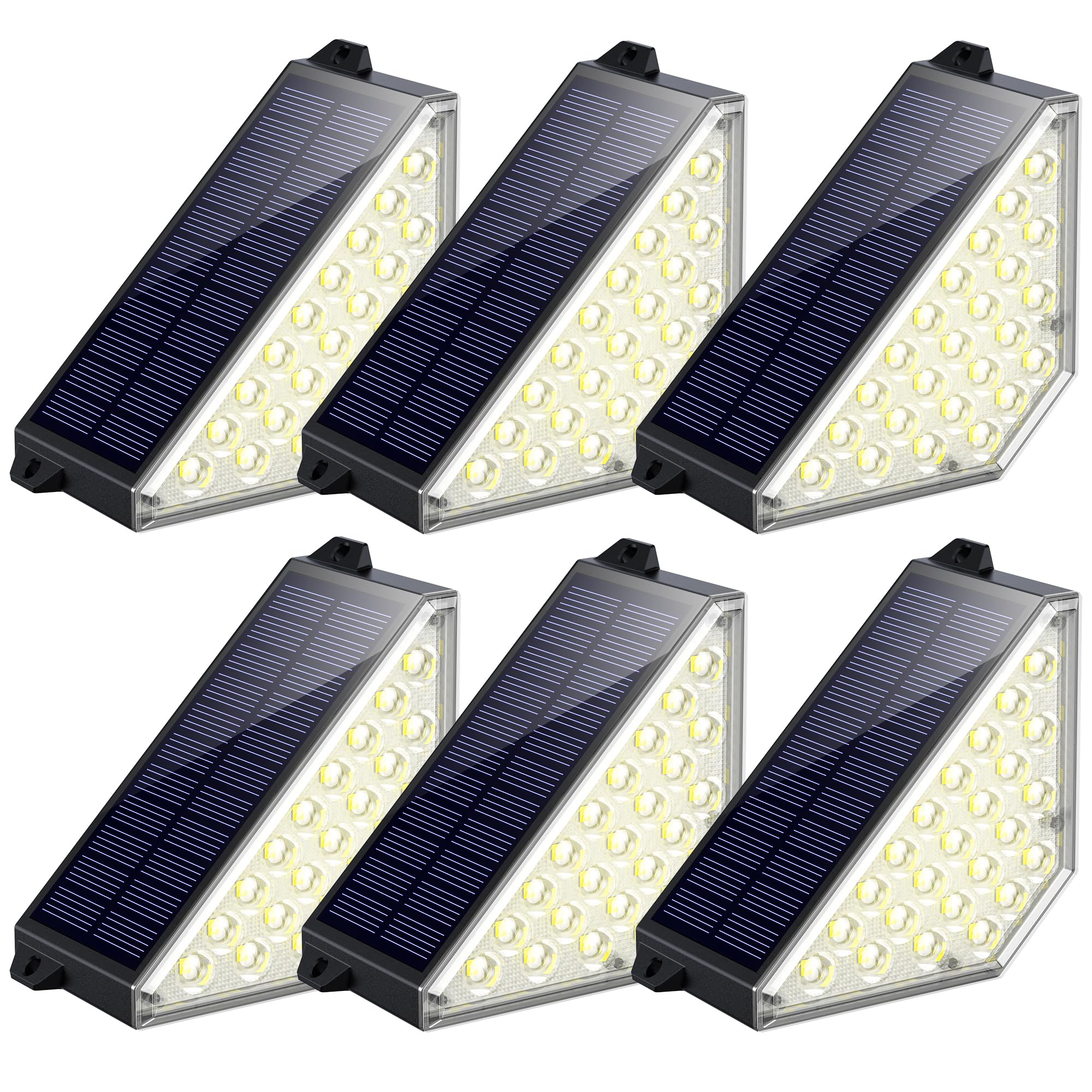 TECKNET Solar Step Lights for Outside  2 Adjustable Brightness  2 Mounting Methods  24 LEDs Solar Stair Lights Outdoor  IP67 Waterproof Deck Light for Yard  Porch  Front Door  Patio  Garden (3000K)