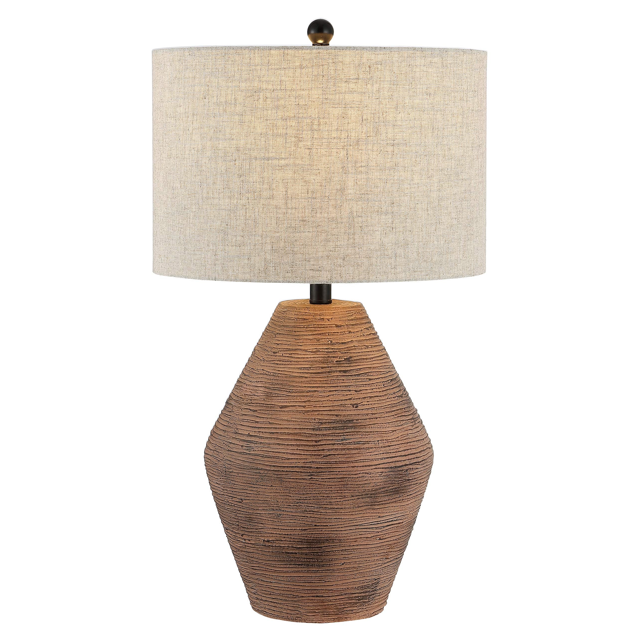 SAFAVIEH Lighting Collection Detris Modern Rustic Farmhouse Brown 26-inch Bedroom Living Room Home Office Desk Nightstand Table 