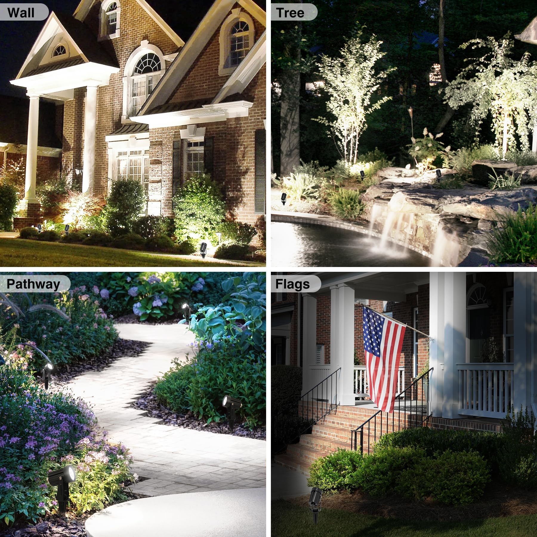 Crepow Solar Spot Lights Outdoor, Ip65 Waterproof, 6000K Cold White, 9.8Ft Cable, Auto On