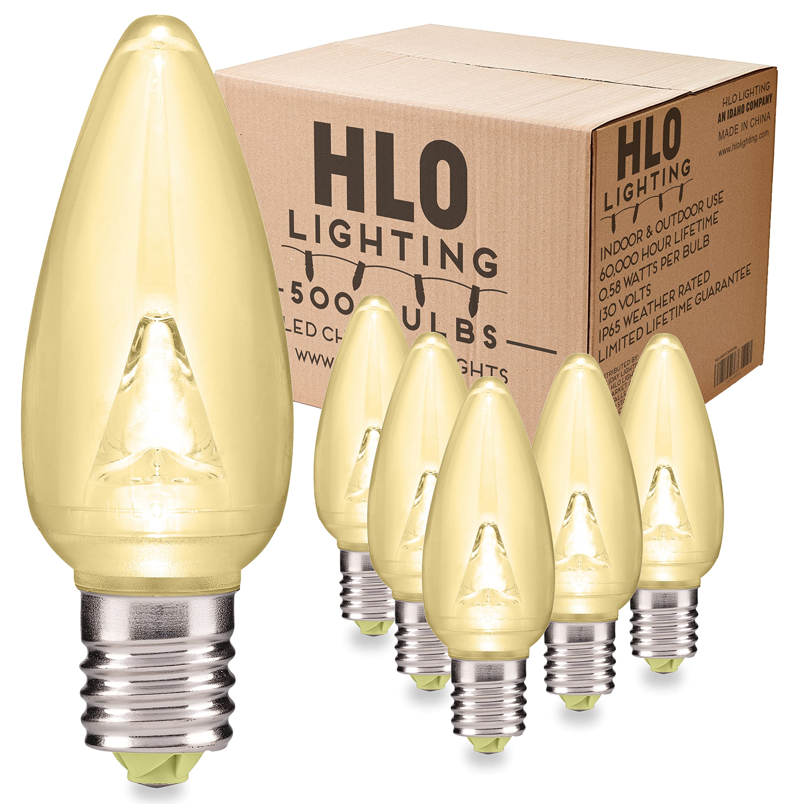 HLO Lighting Smooth C9 Christmas Lights | Warm White LED Bulbs for Indoor & Outdoor Christmas Decor | Set of 500