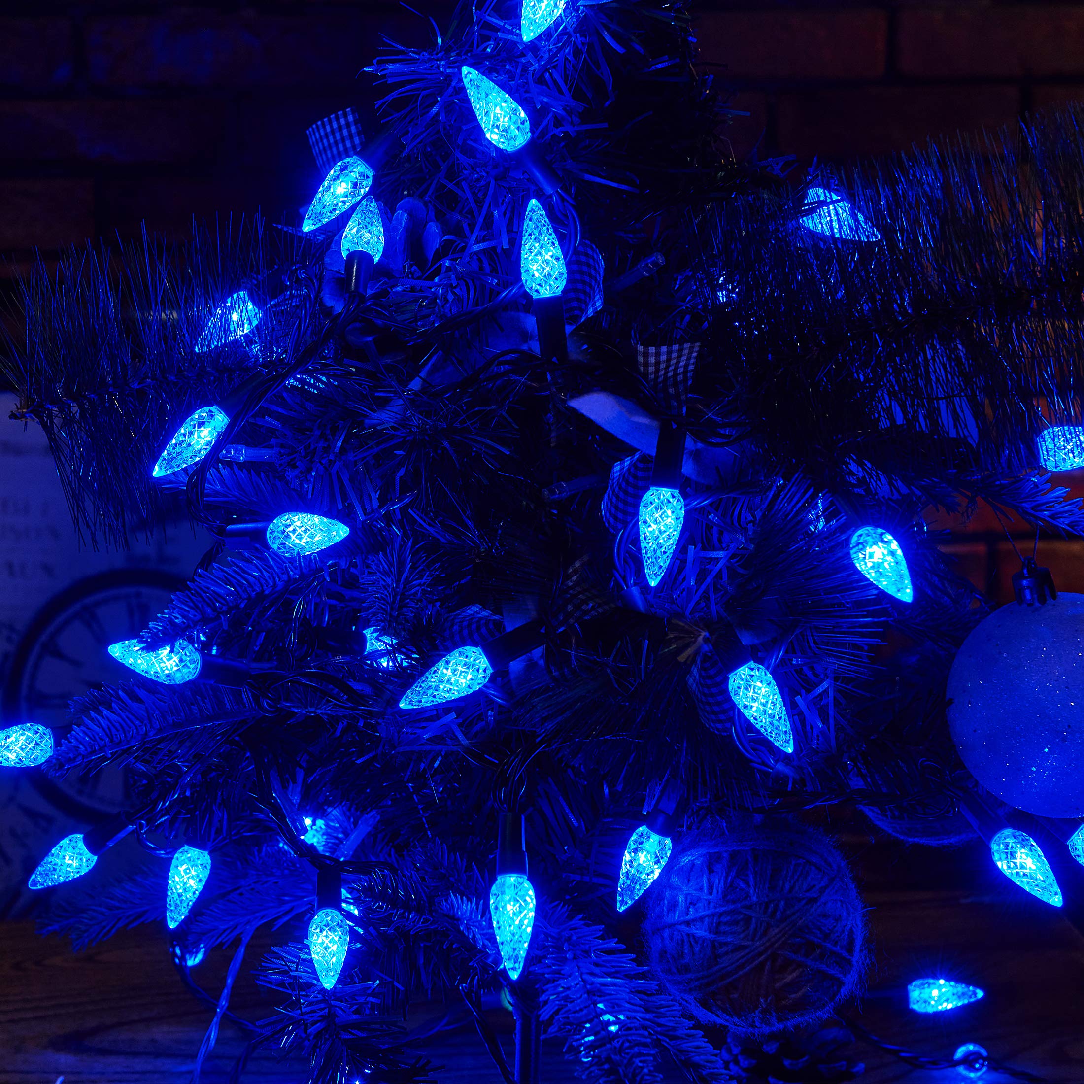Twinkle Star C6 Christmas String Lights, 100 Led 33Ft Fairy Lights With 29V Safe Adapter, Indoor Outdoor 8 Lighting Modes For Pa