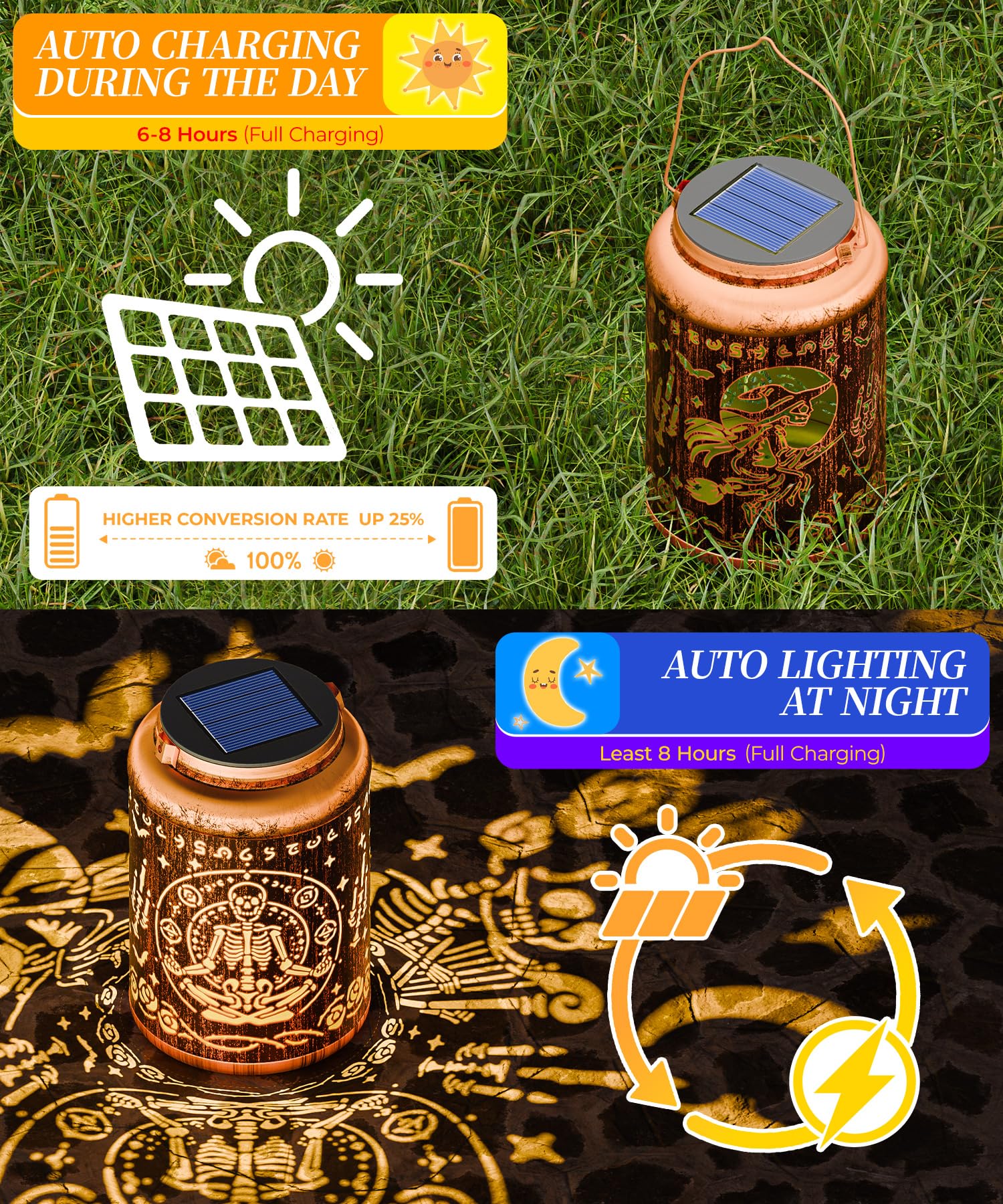 Christmas Stocking Stuffers For Women Solar Lanterns Halloween Decorations Outdoor Witchy Gifts Spooky Skull Gifts For Women Gothic Decor For Garden Yard Patio