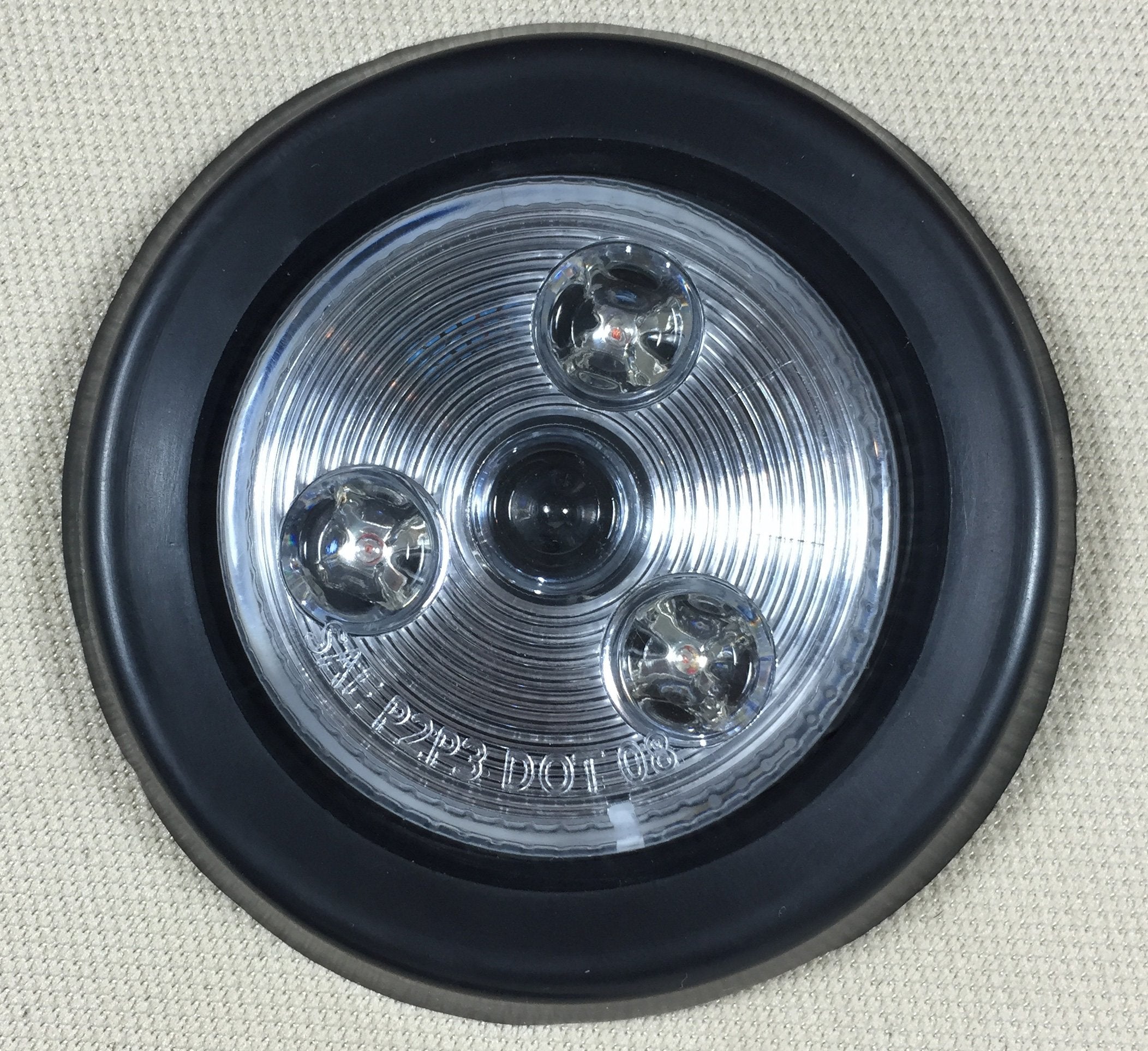 2 PACK OF LONG HAUL CLEAR/CLEAR CLEAR/WHITE LED 2 ROUND REVERSE MARKER LIGHTS TRAILER RV 12V LED LIGHTS