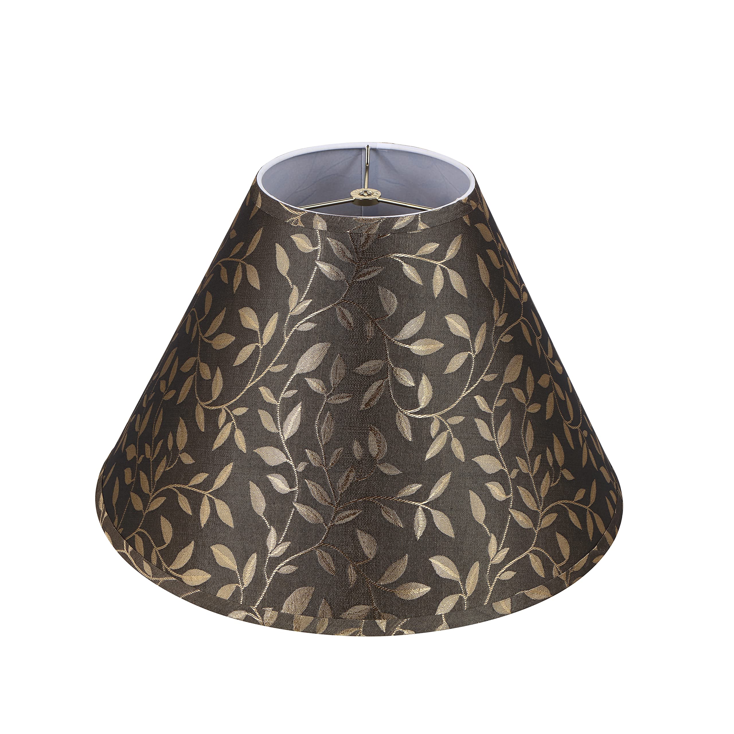 Aspen Creative 32083, Hardback Empire Transitional Spider Brown Lamp Shade, 7&quot; Top X 18&quot; Bottom X 12-1/2&quot; Slant