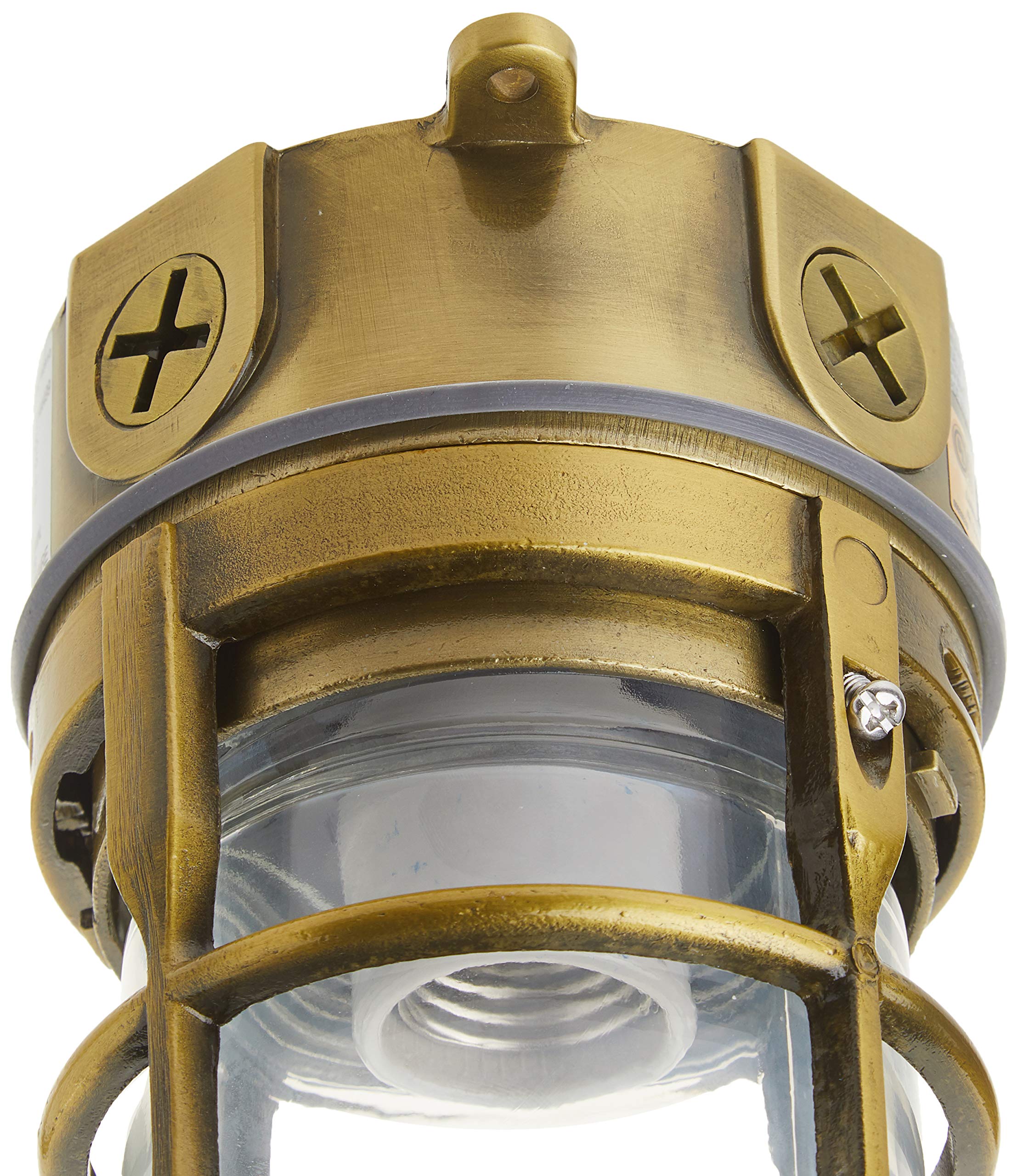 Woods Security Light 150W Incandescent Vandal Resistant Ceiling Mount One Size Antique Brass Model L1706AB