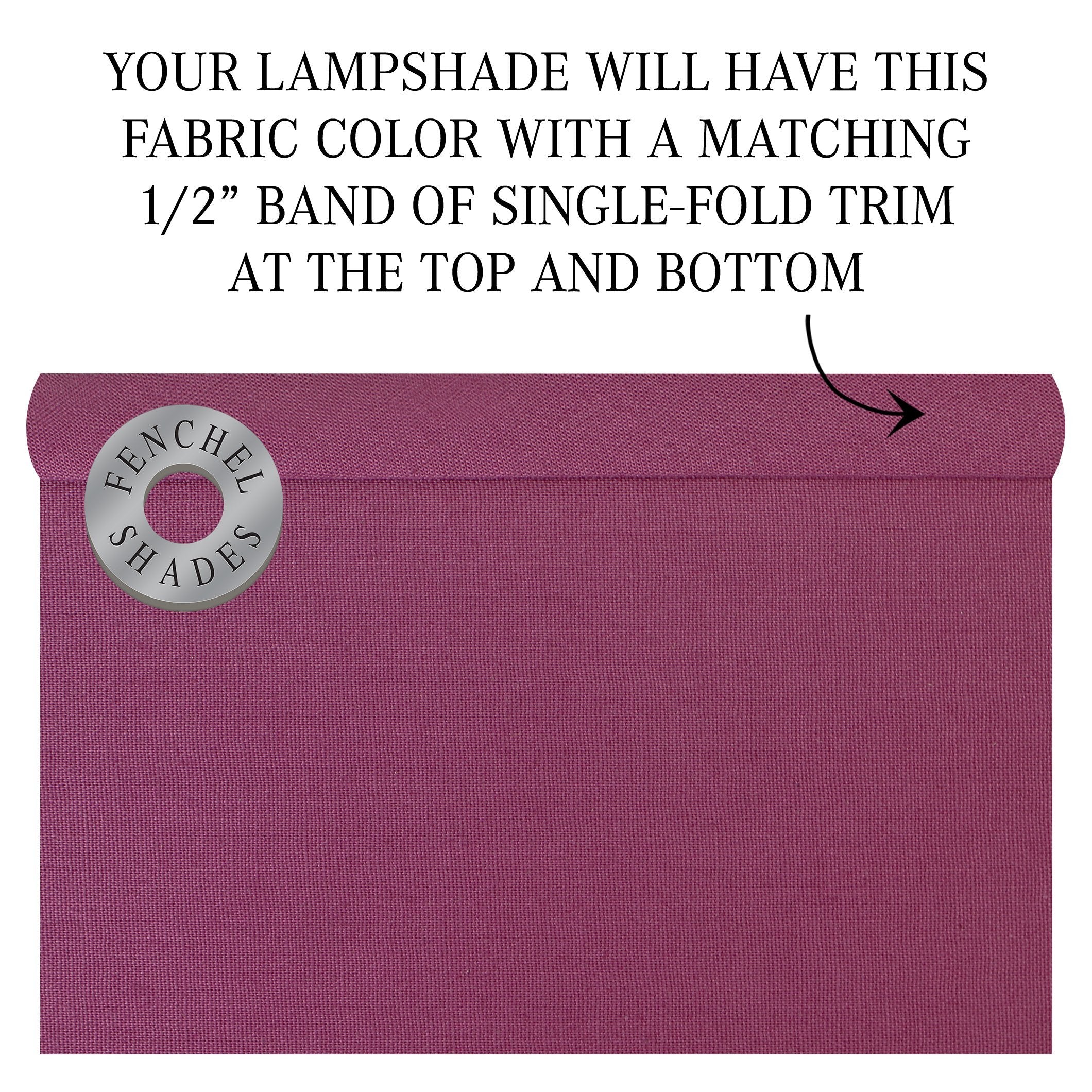 Fenchelshades.Com 10'' Top Diameter X 10'' Bottom Diameter 10'' Height Fabric Drum Lampshade Spider Attachment (Linen Plum)
