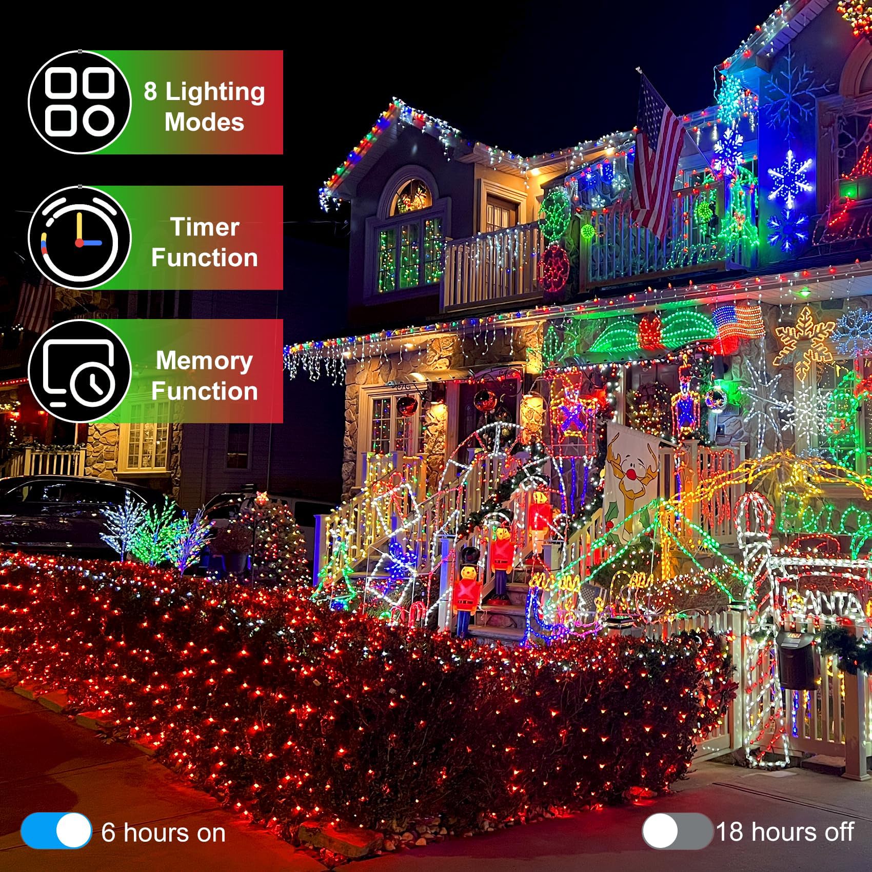 WUXYIYANG 750 LED Outdoor Christmas Lights, Waterproof Dark Green Wire, 256ft, 8 Modes Timer, Fairy Light Strings for Holiday Decor