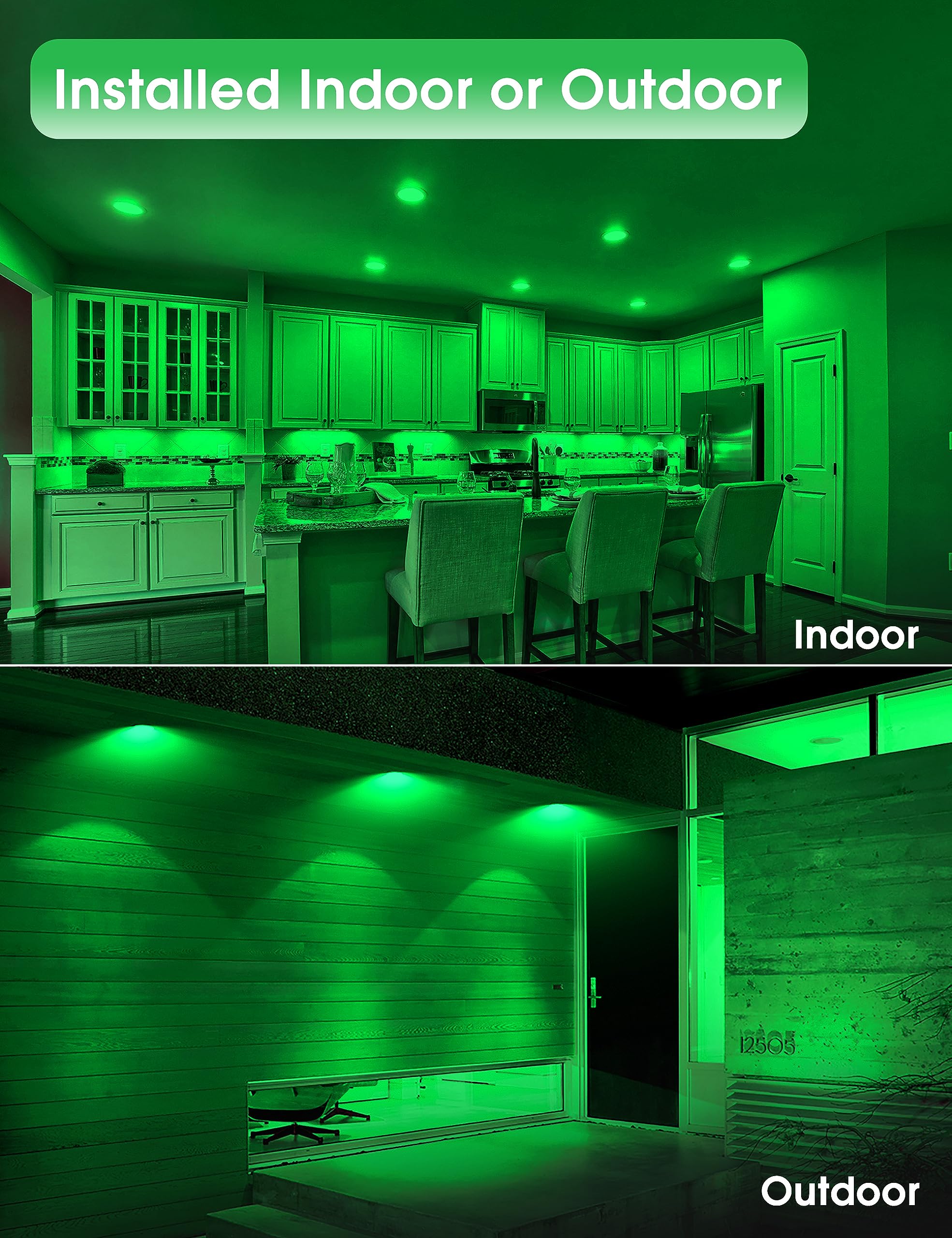 Fulighture Green Flood Light Bulbs 2 Pack  Par38 15W(100W Equivalent) E26 Led Flood Green Lights Bulbs Outdoor Not-Dimmable  Colored Light Bulbs For Christmas Decor  Porch Home Lighting